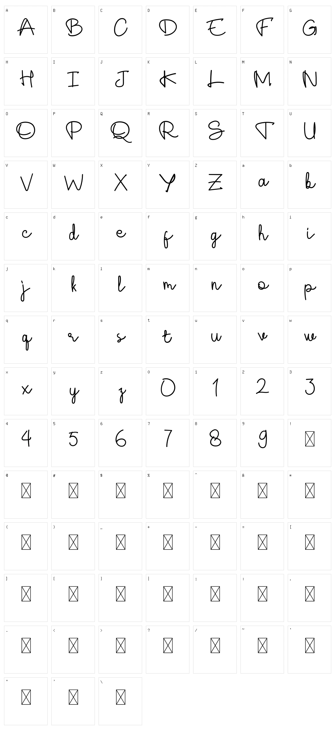 Tyllapia Character Set