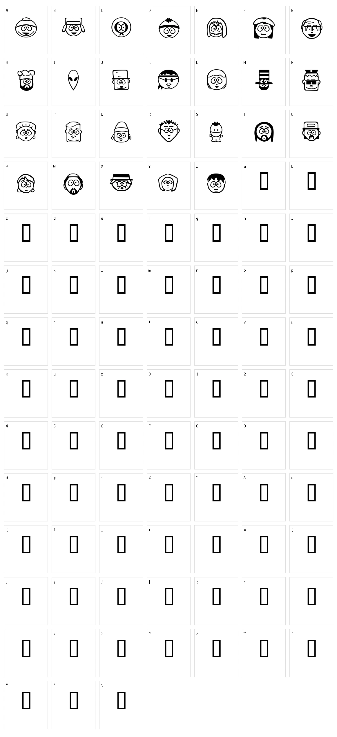 South Bats Character Set