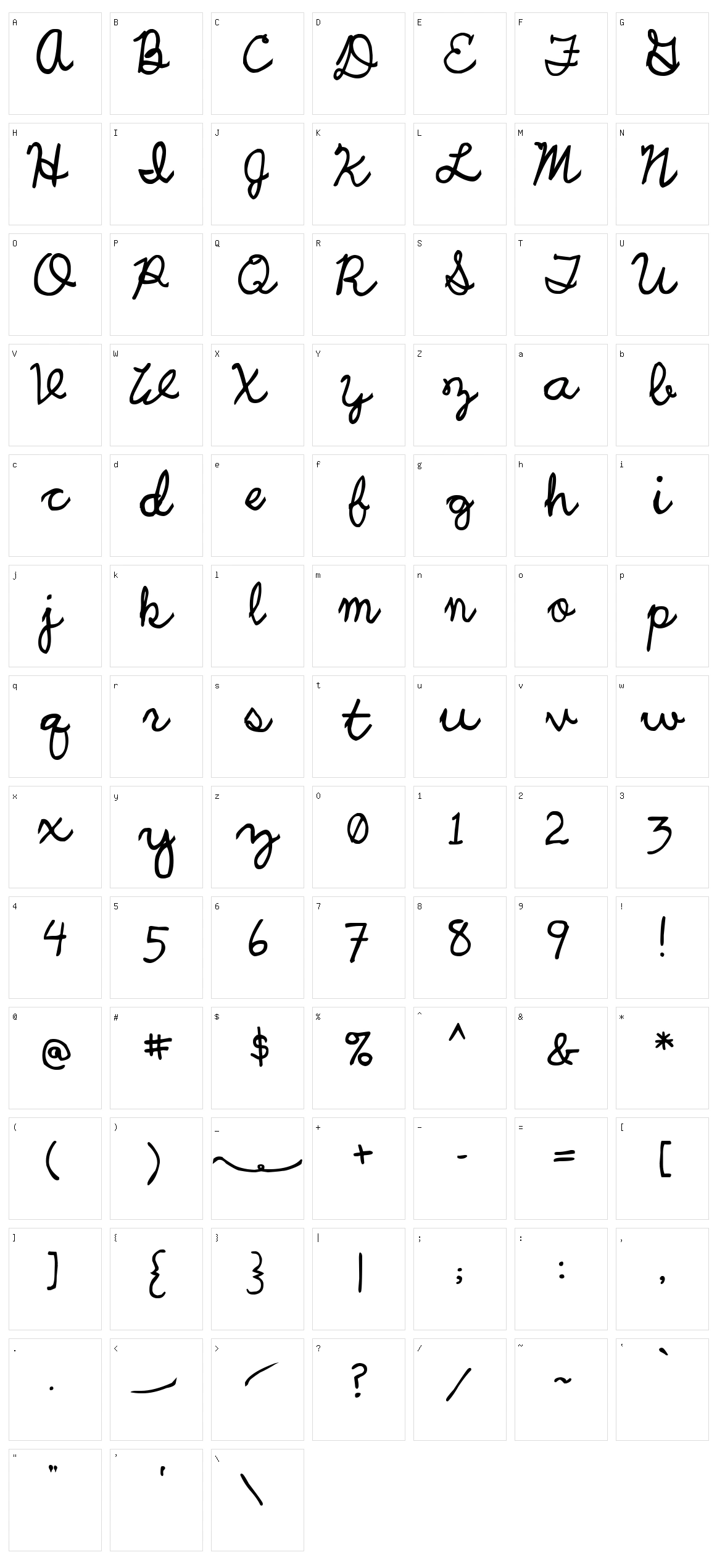 UCU Charles Script Character Set