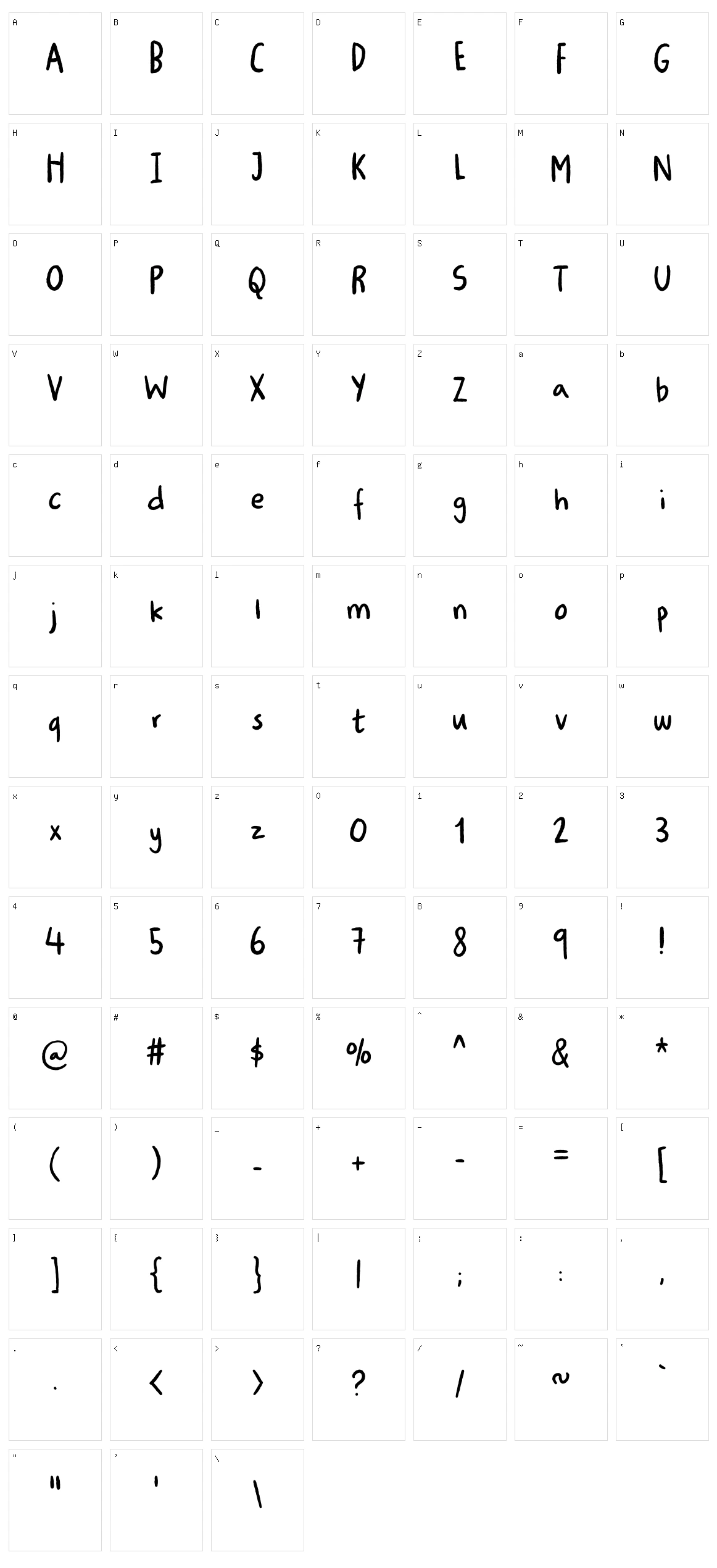 Ugiftig Character Set