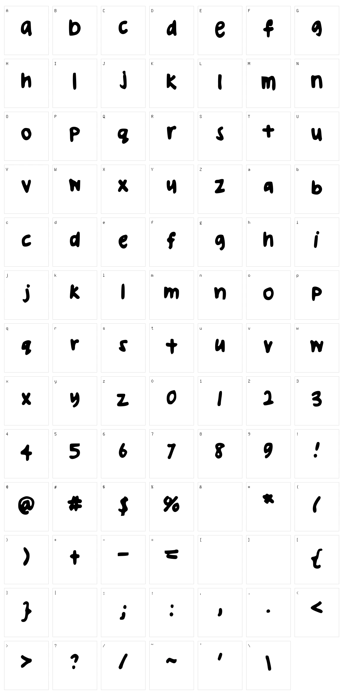 Ugly Handwriting Character Set