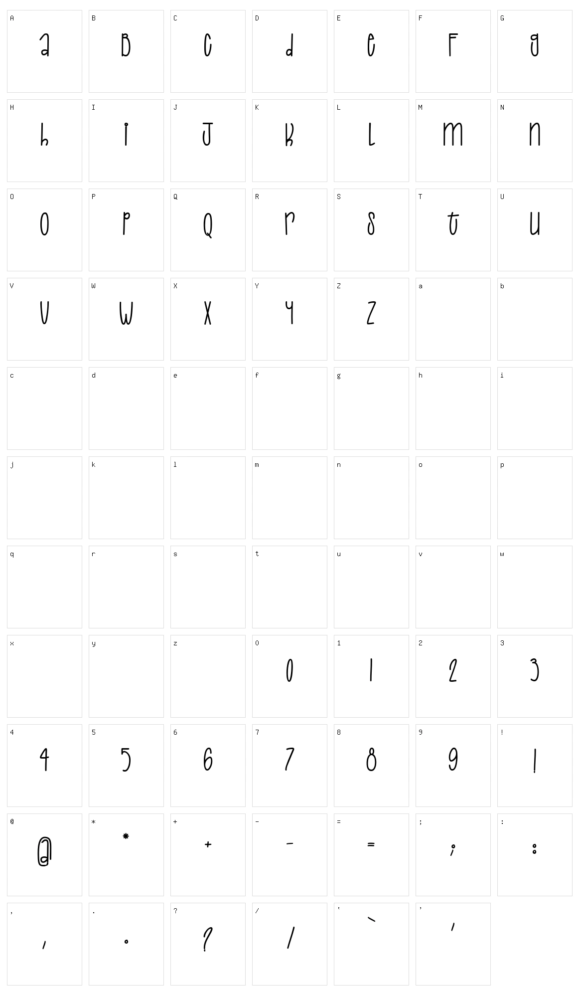 Une Grenouille Le Soir Character Set