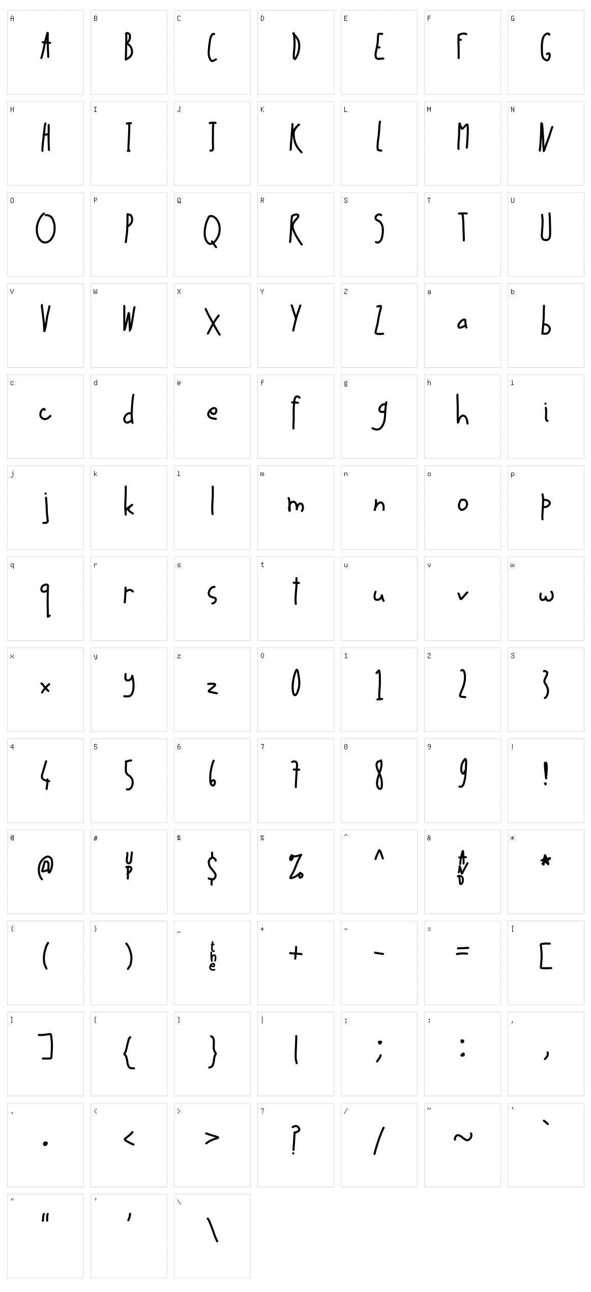 Up in the Air Character Set