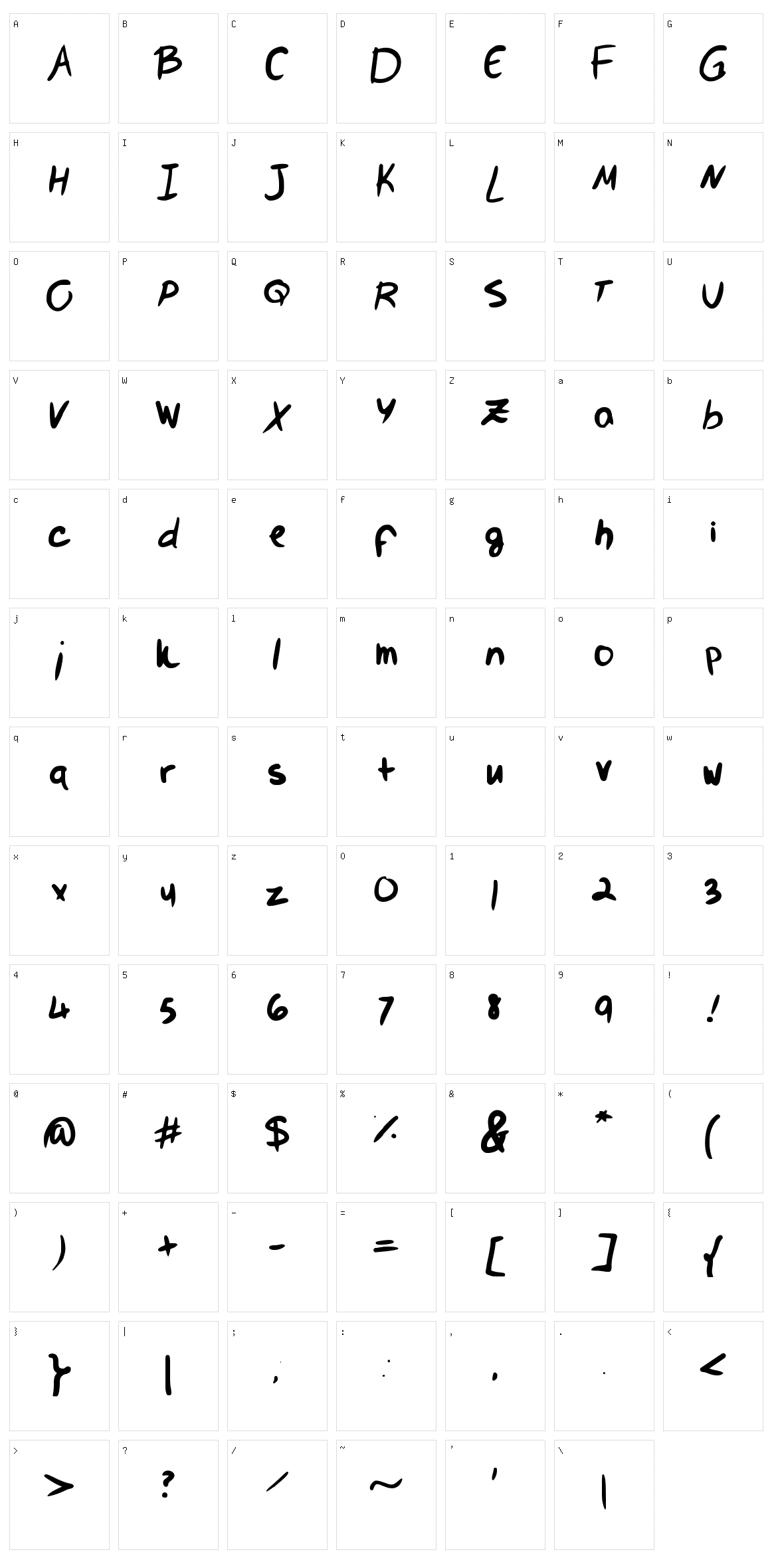 Val's Handwriting is Pretty Messy Character Set