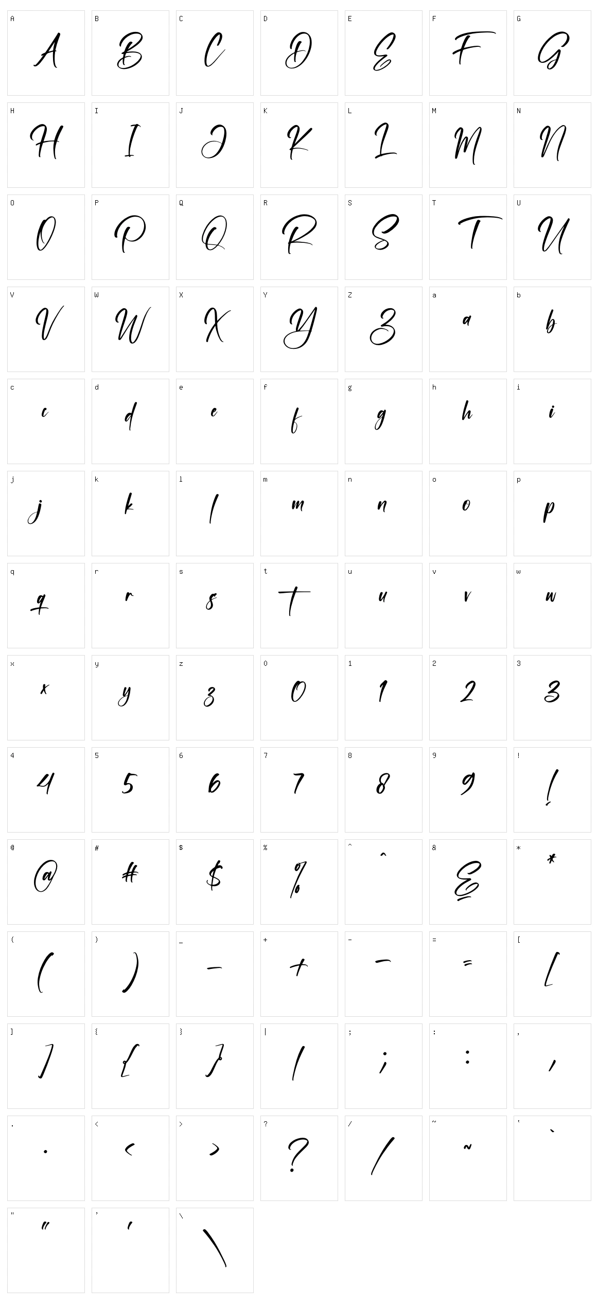 Valenttino Character Set