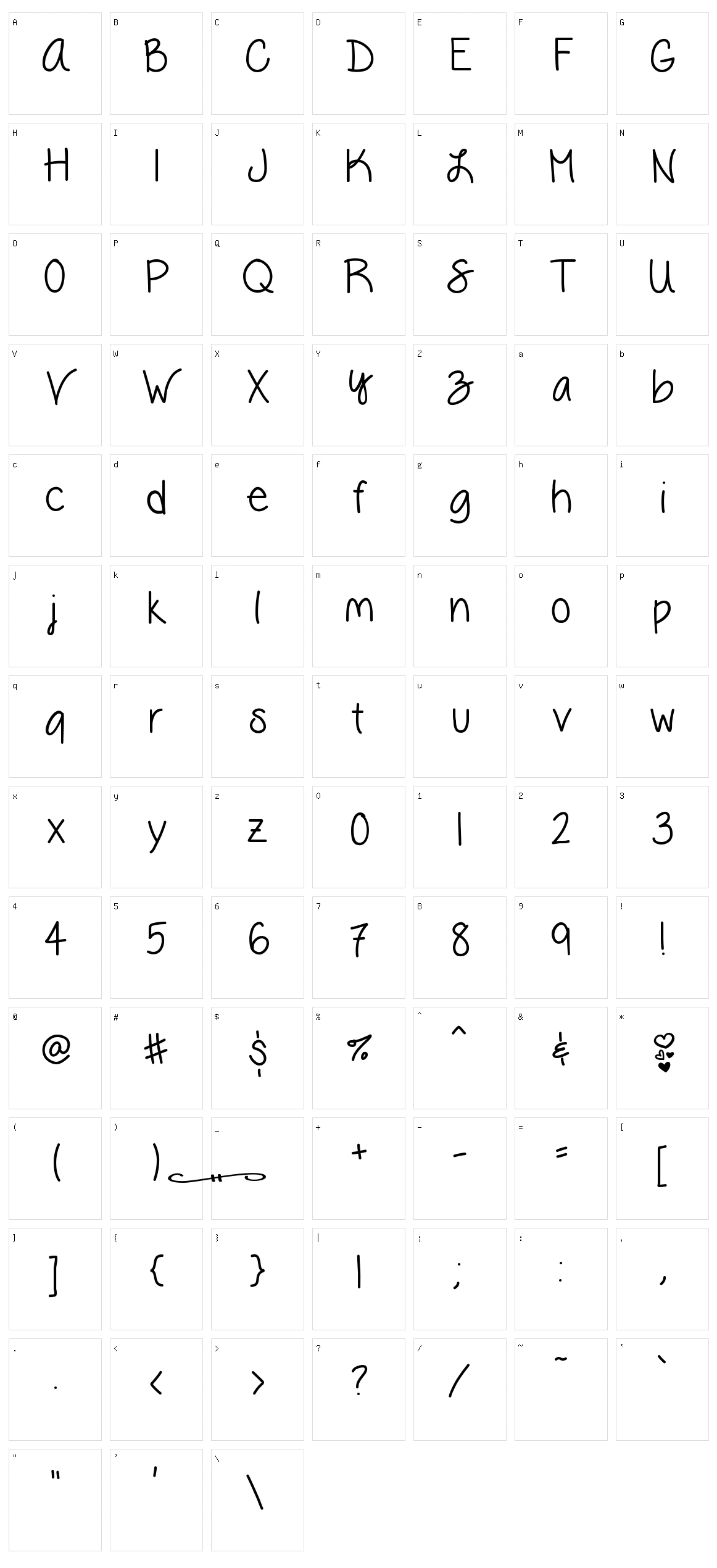 Vanessa Loves You Character Set