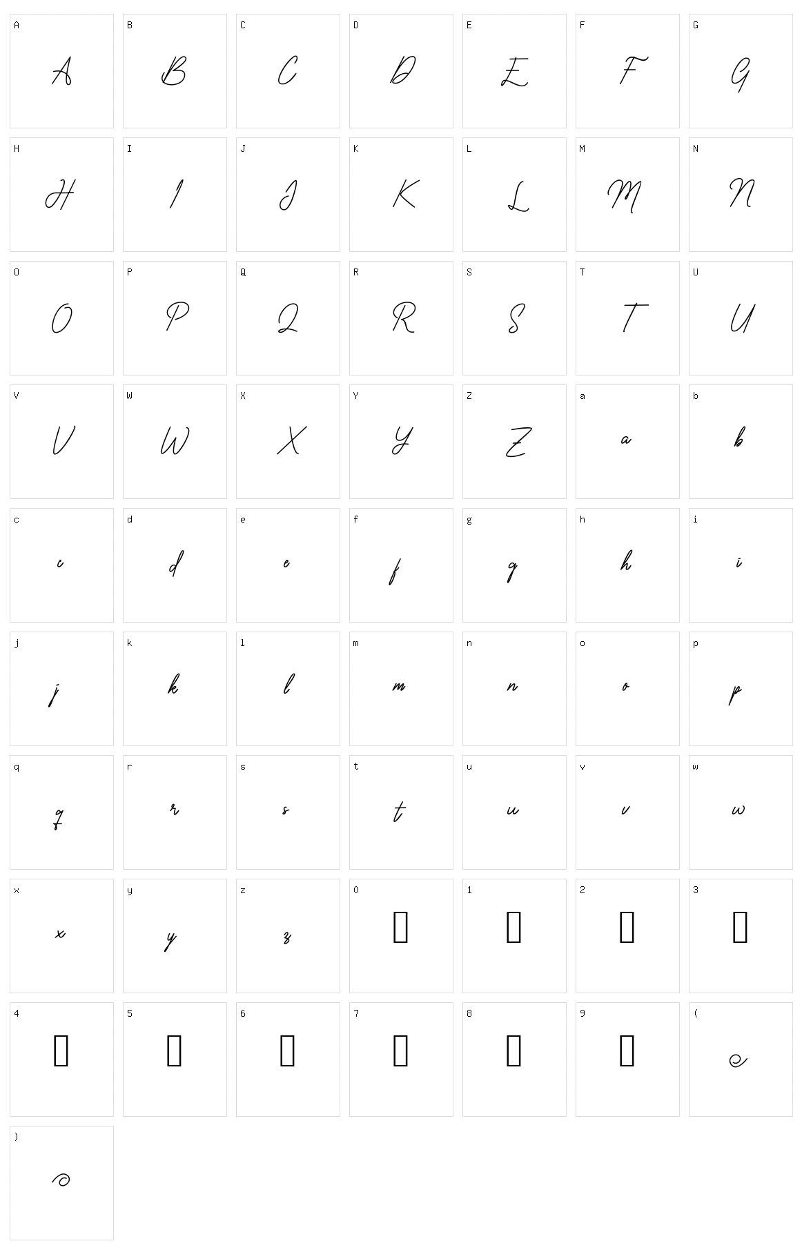 Vaniline Character Set