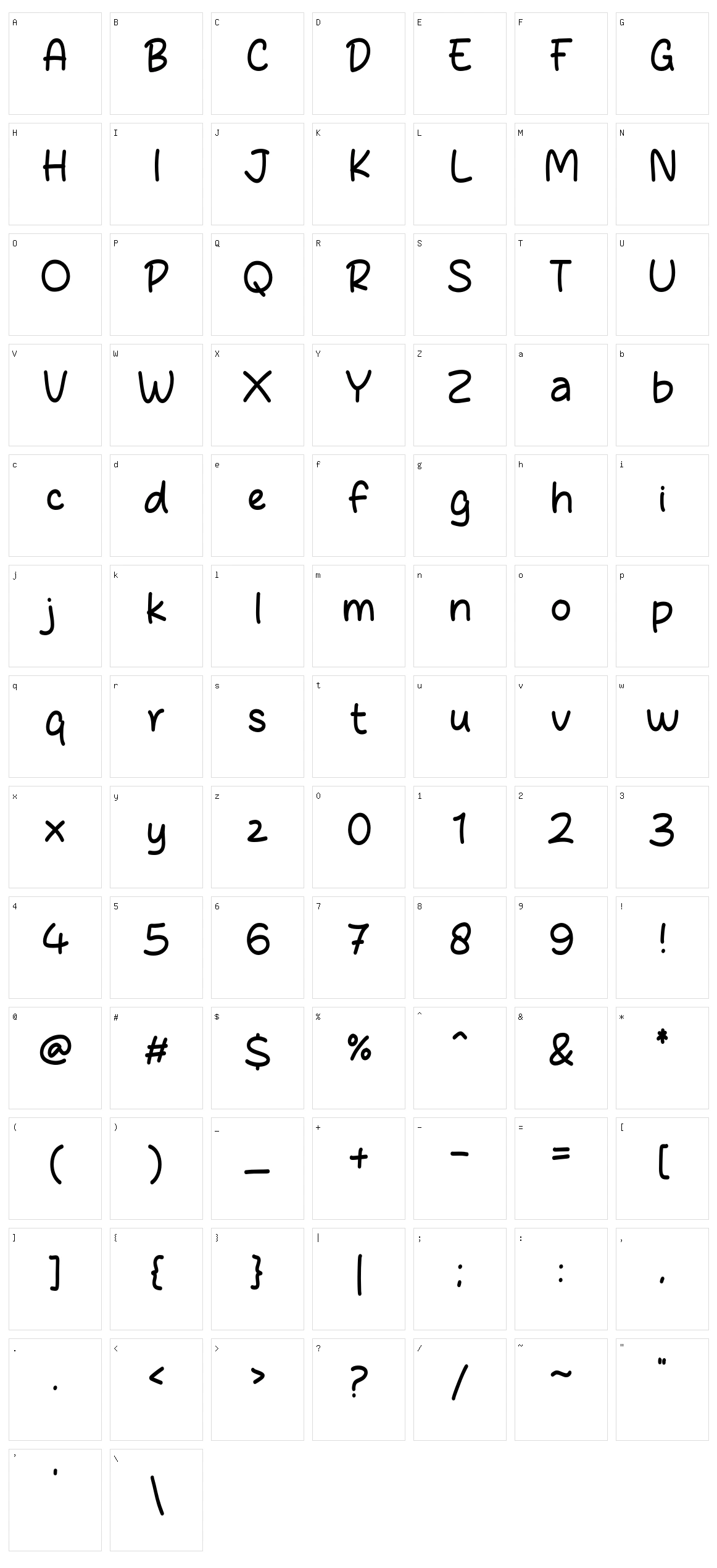 Vertically Character Set