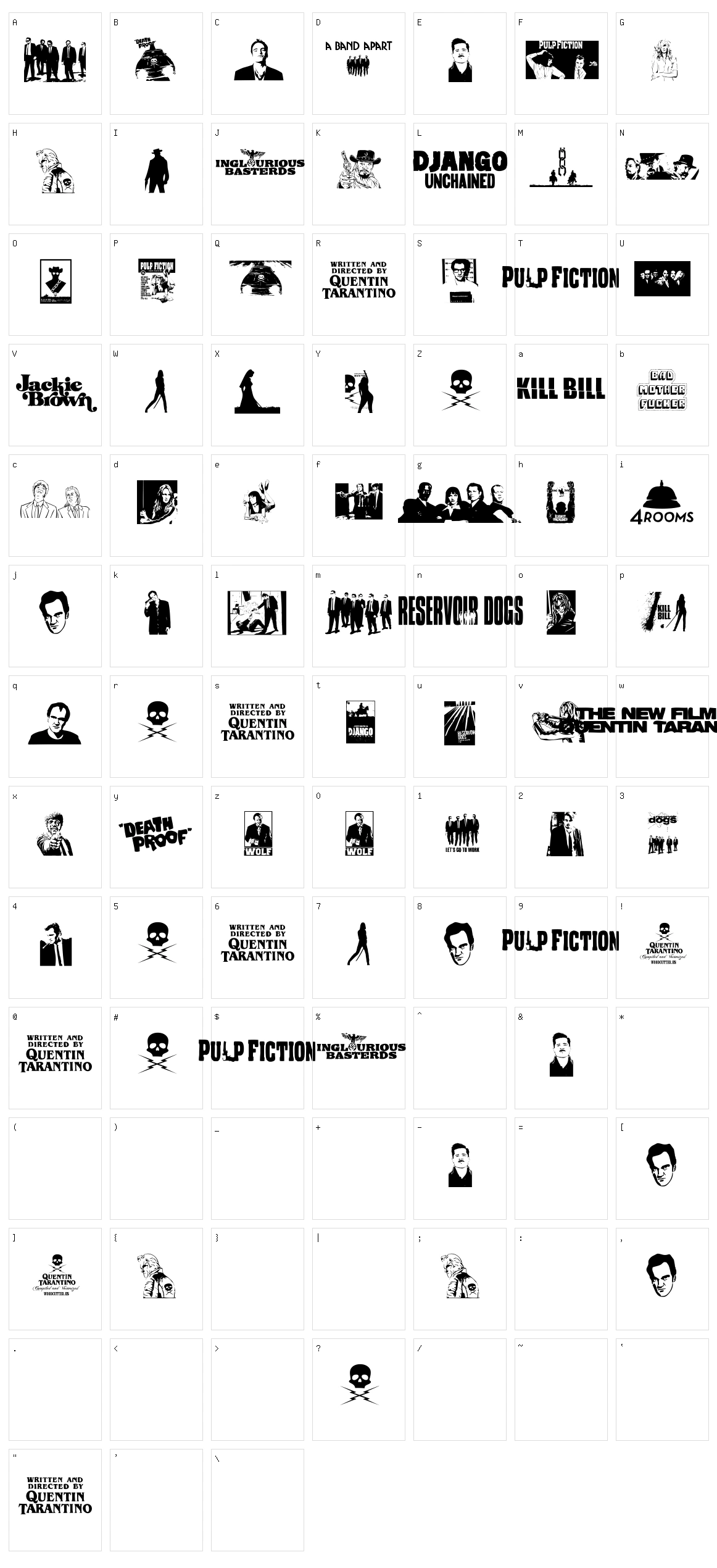Quentin Tarantino Character Set
