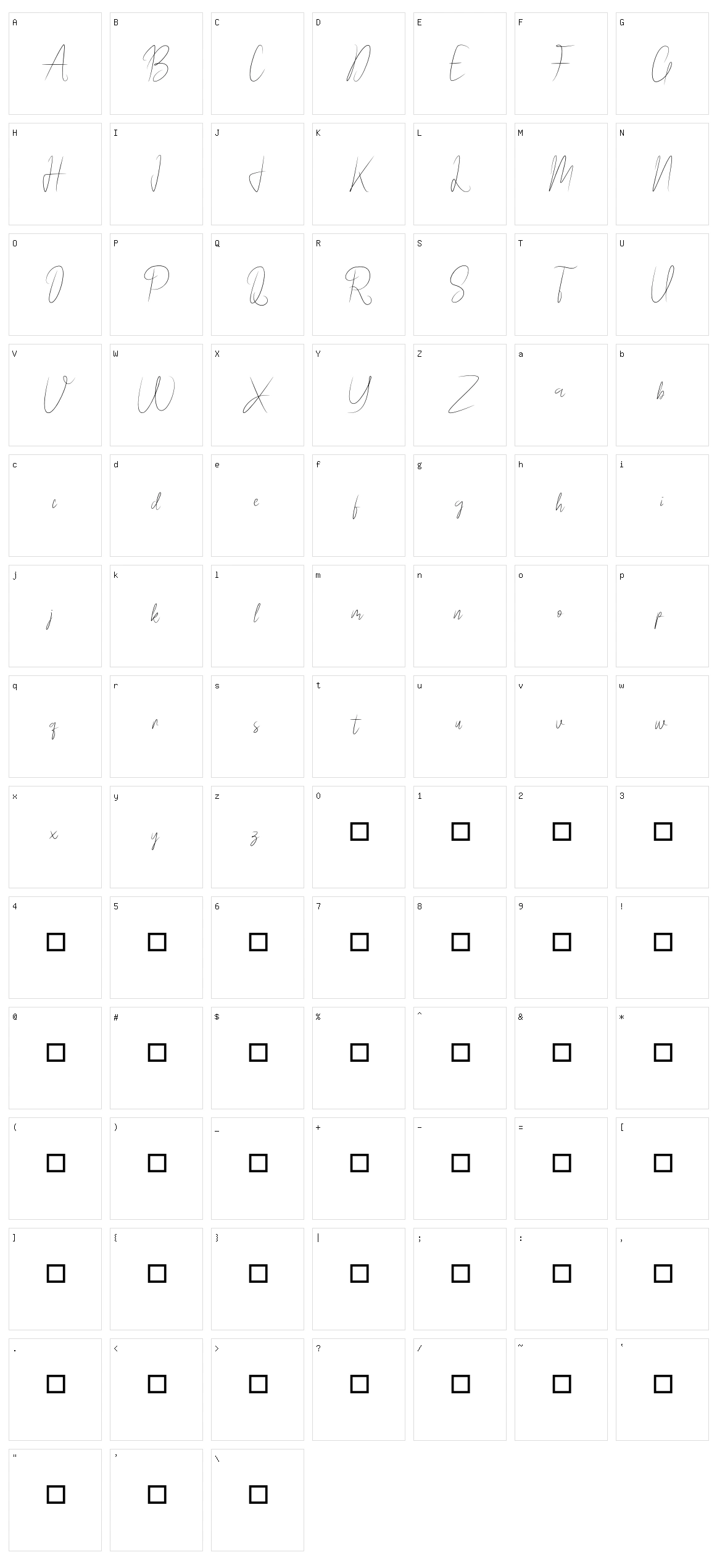 Wallet Signature Character Set