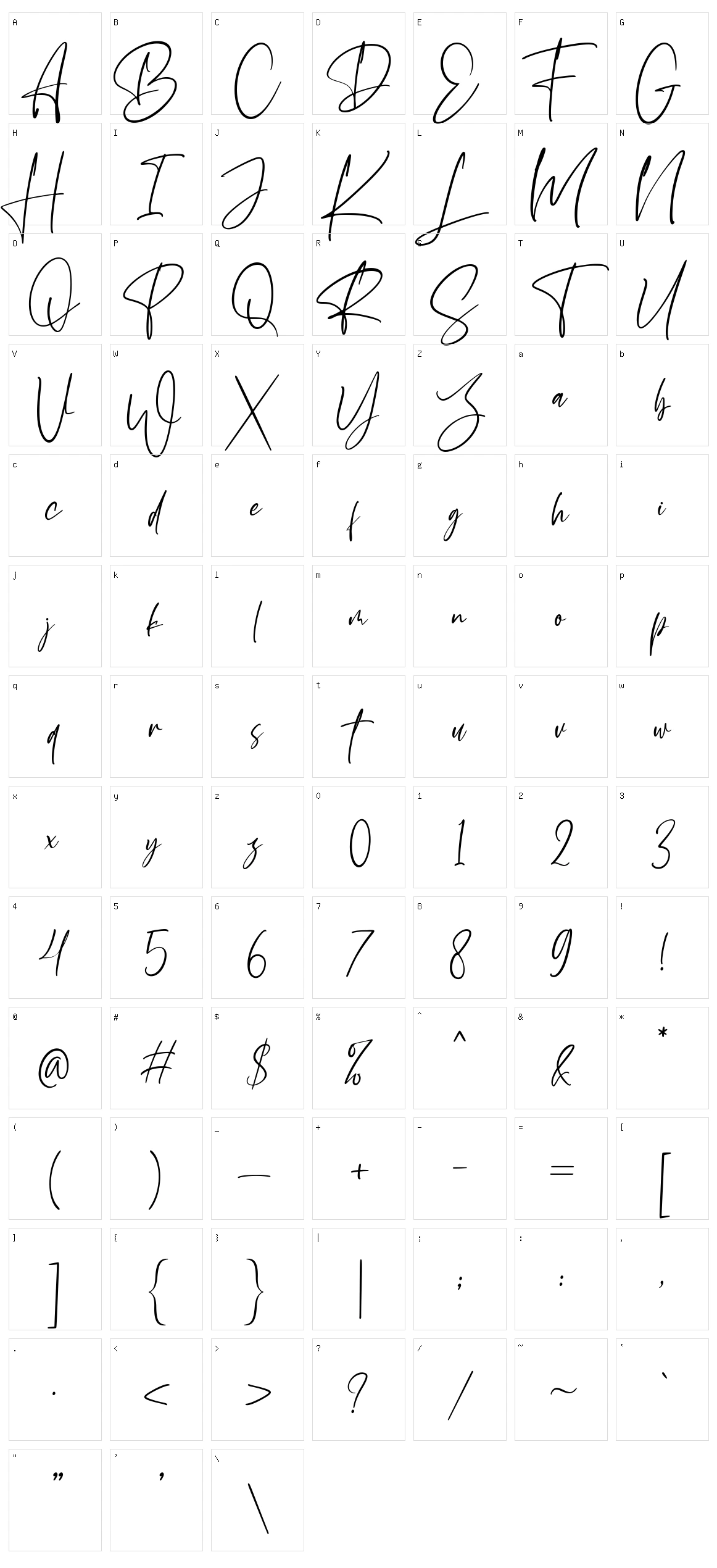 Wancester Signature Character Set