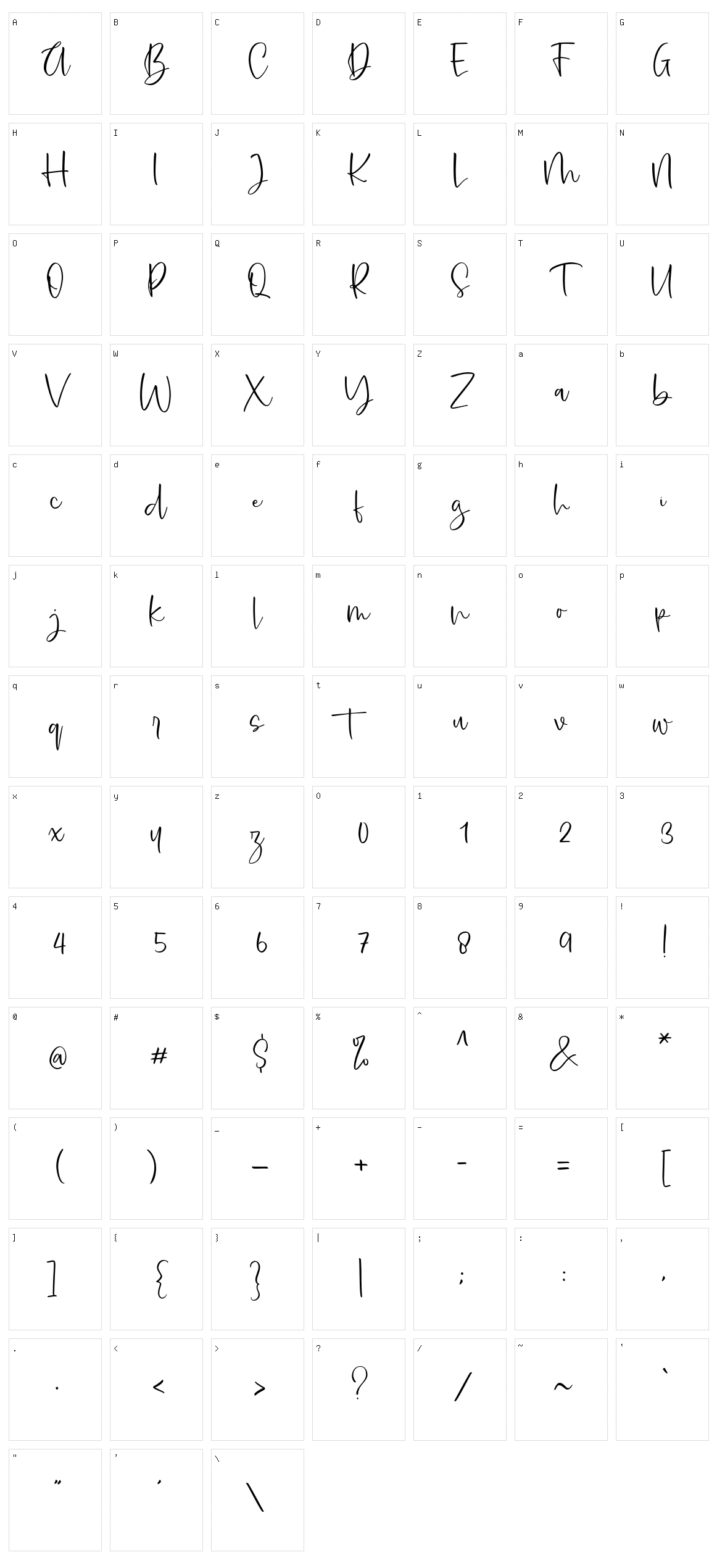 Wanoja Character Set