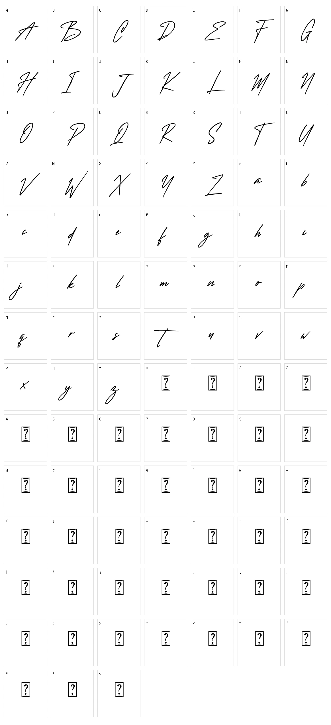 Wanted Signature Character Set