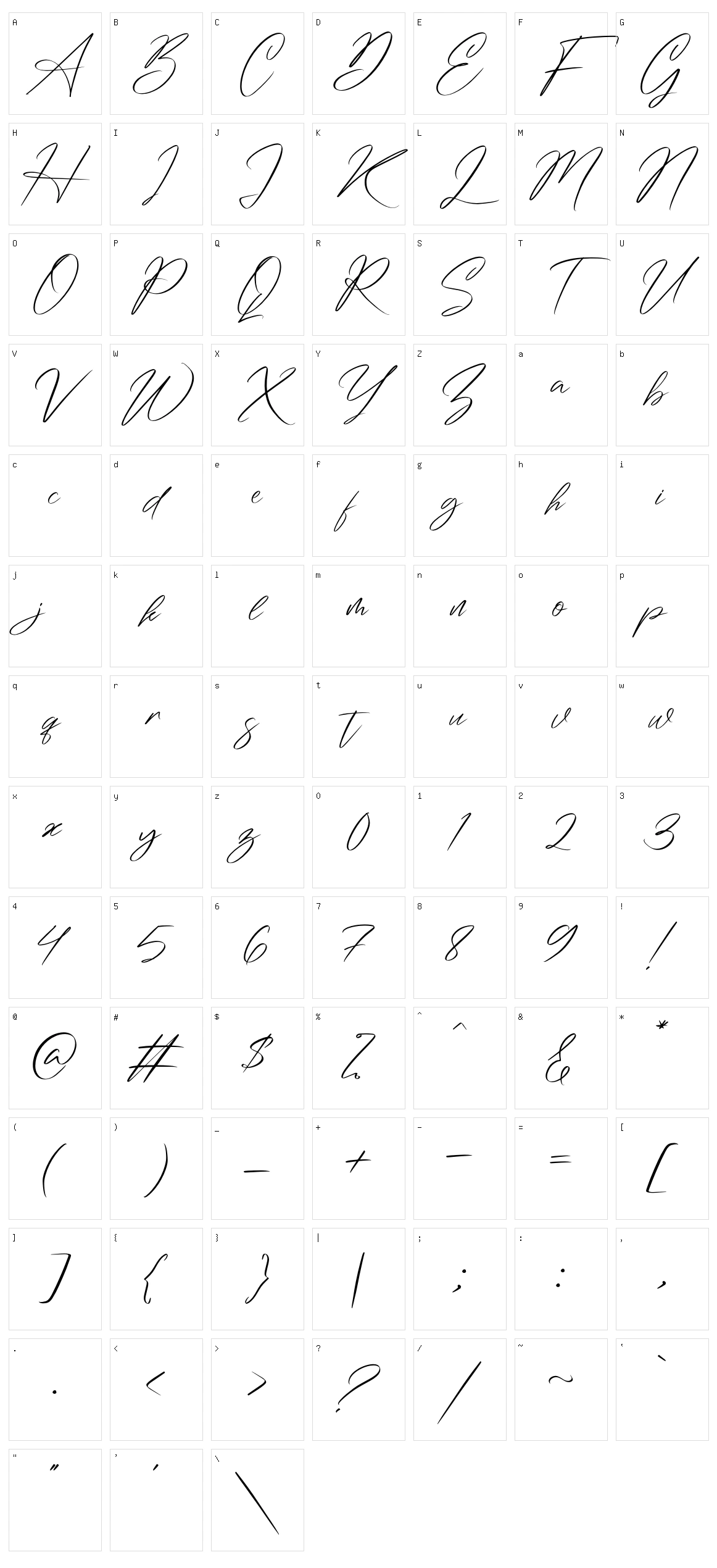 Washington Signature Character Set