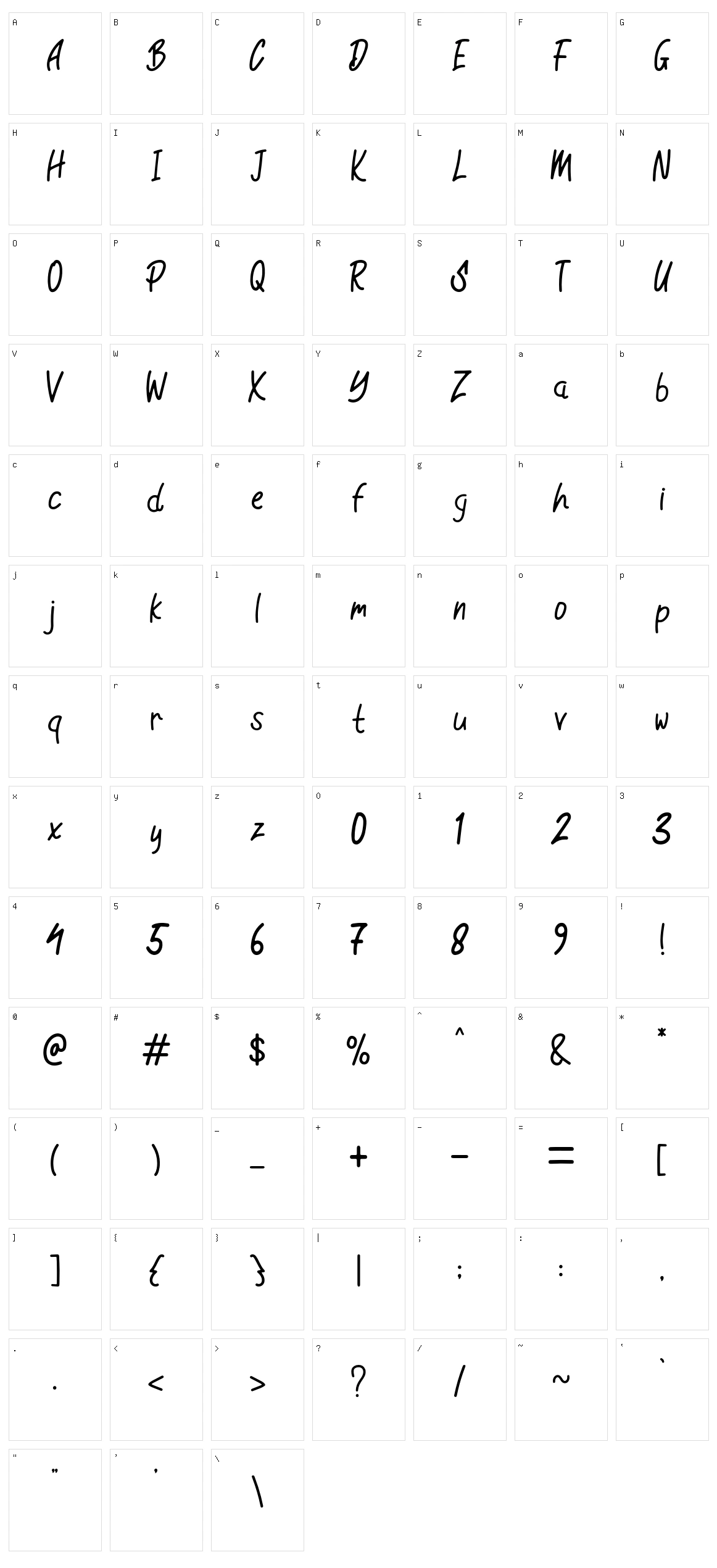 Water Seven Character Set