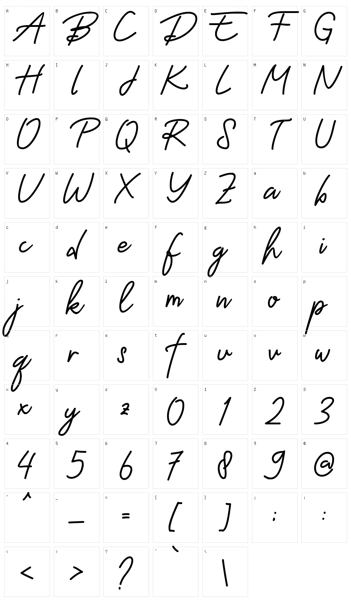 Westham Character Set