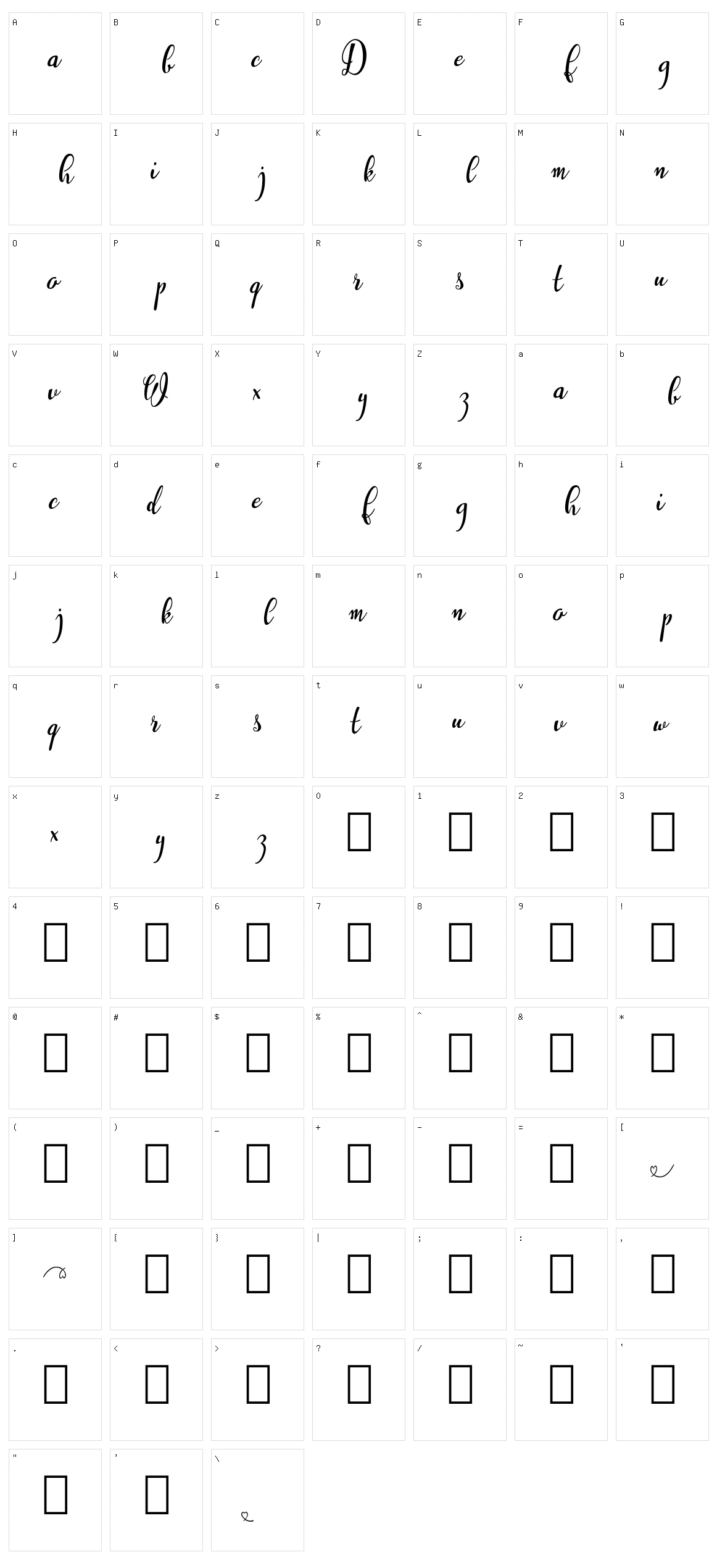 Westyler Character Set