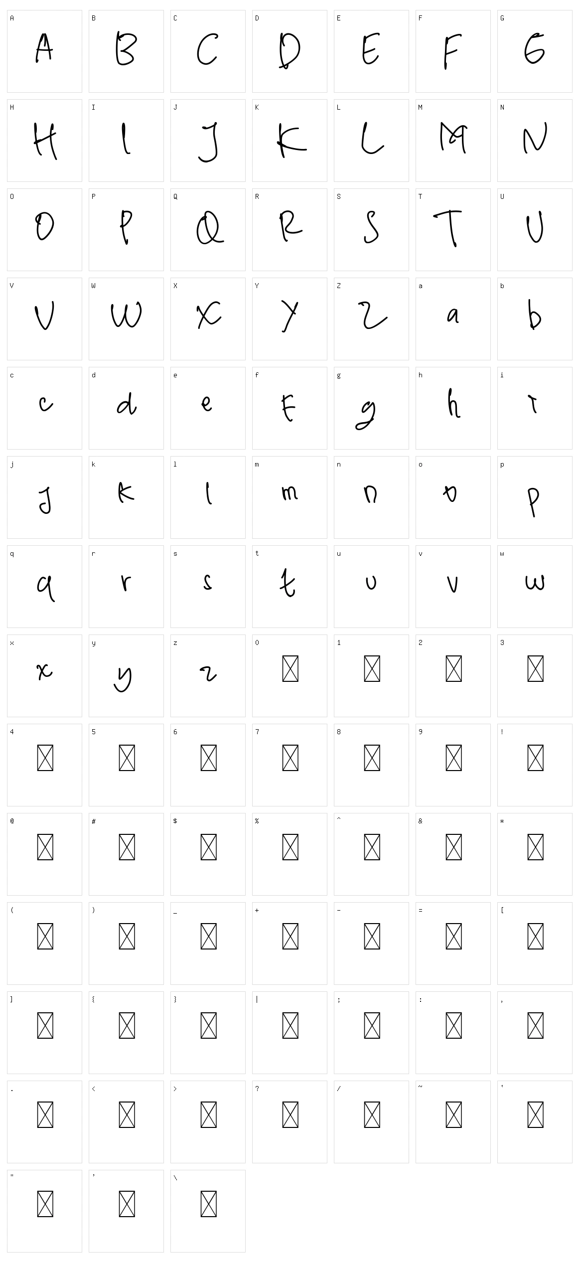 White Honey Sans Character Set