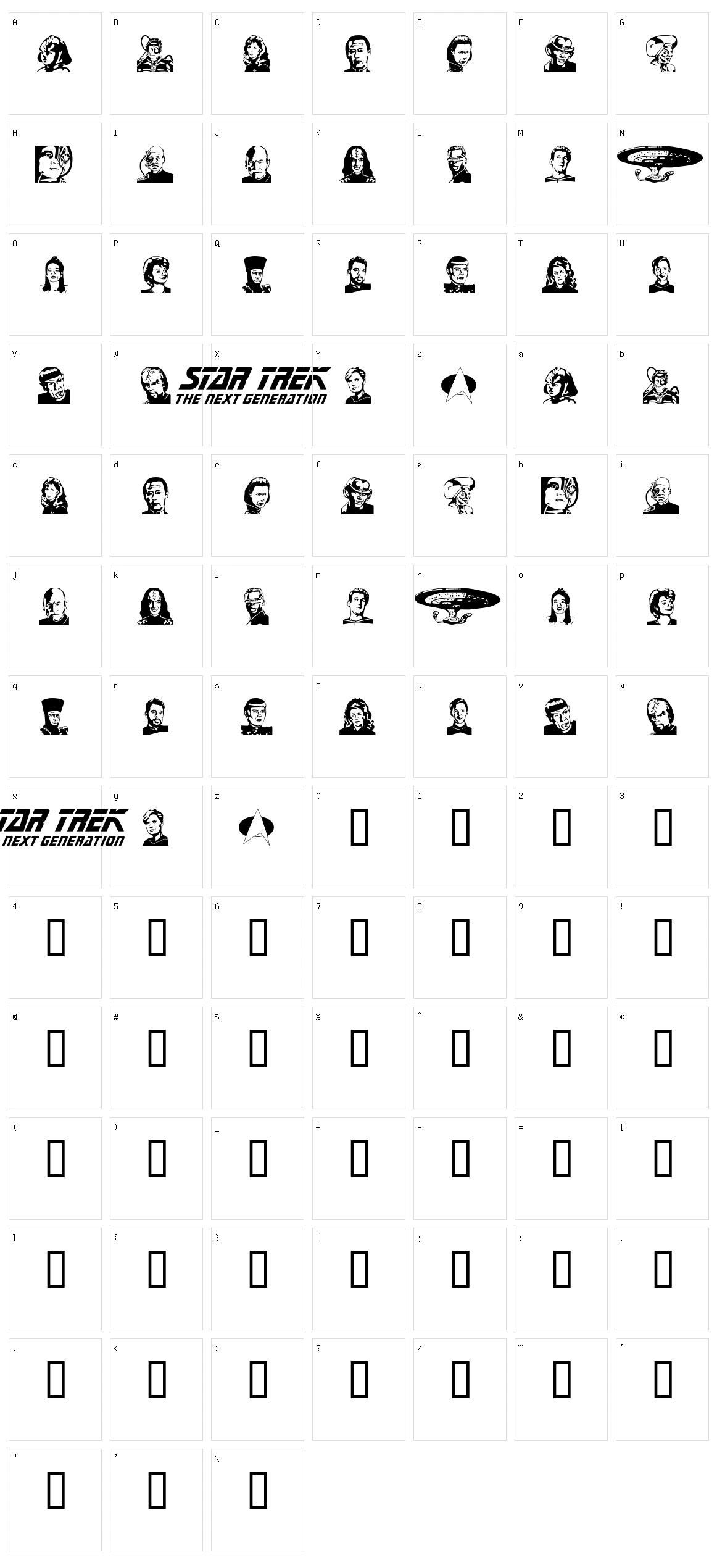 TNG Cast Character Set