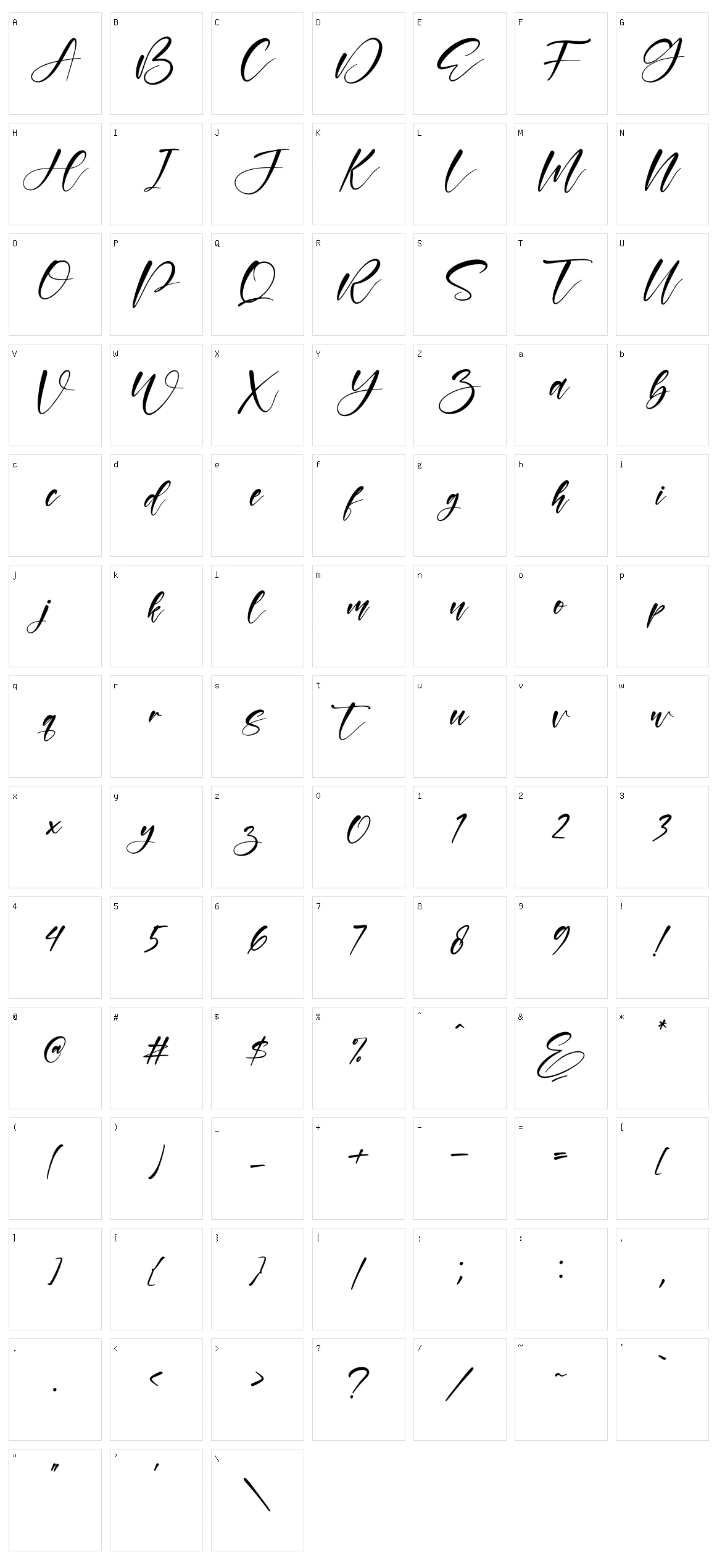 Wilonata Pevita Character Set