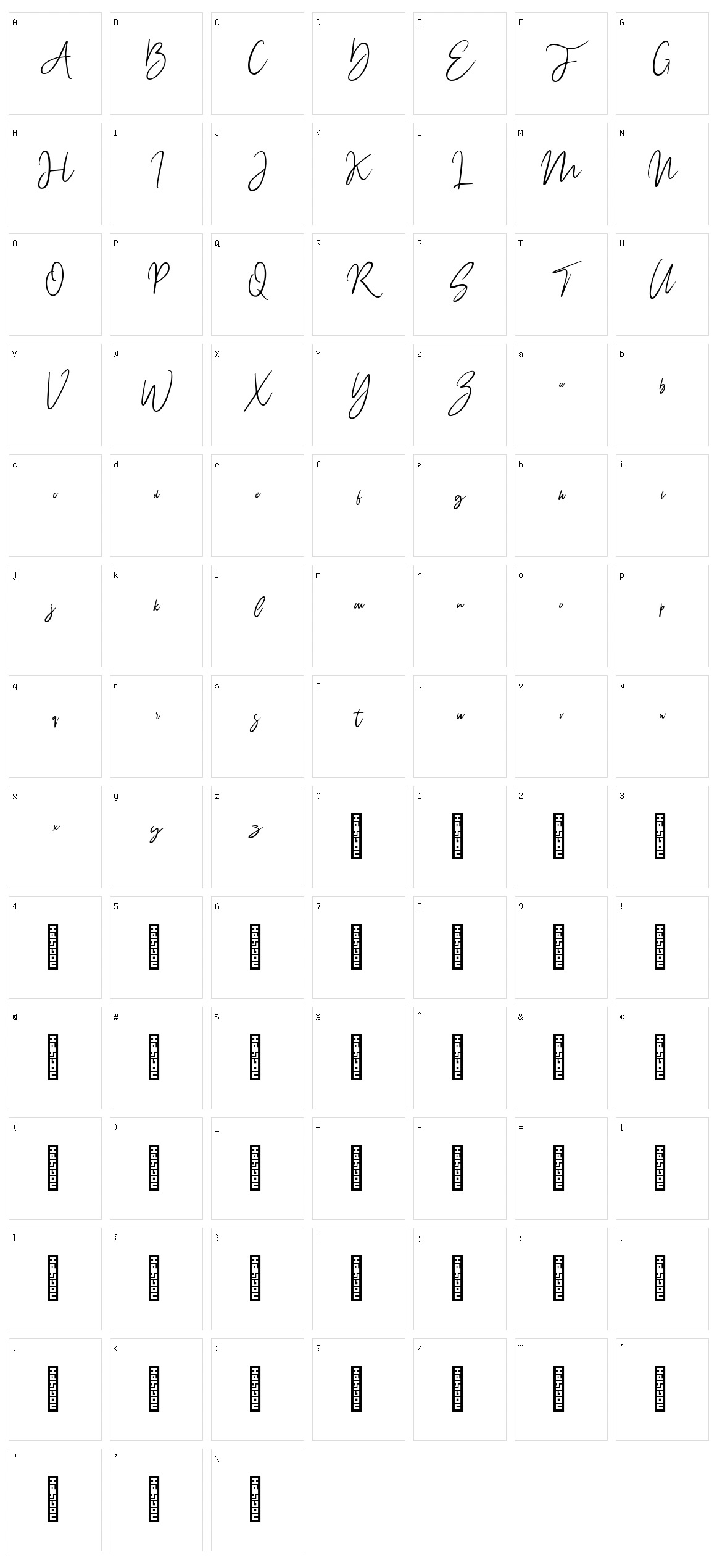 Wiltasso Character Set