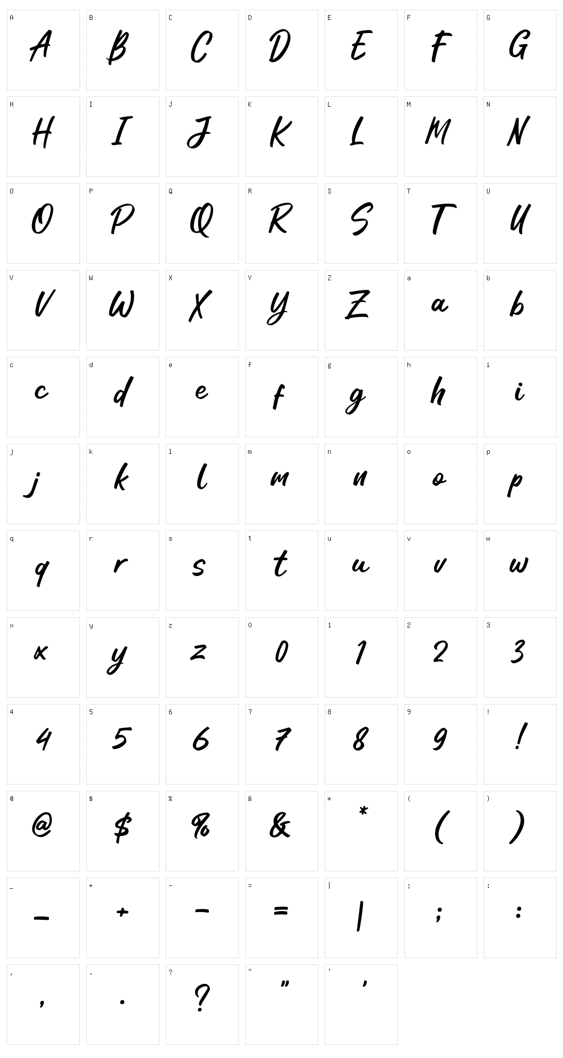 Windyear Character Set