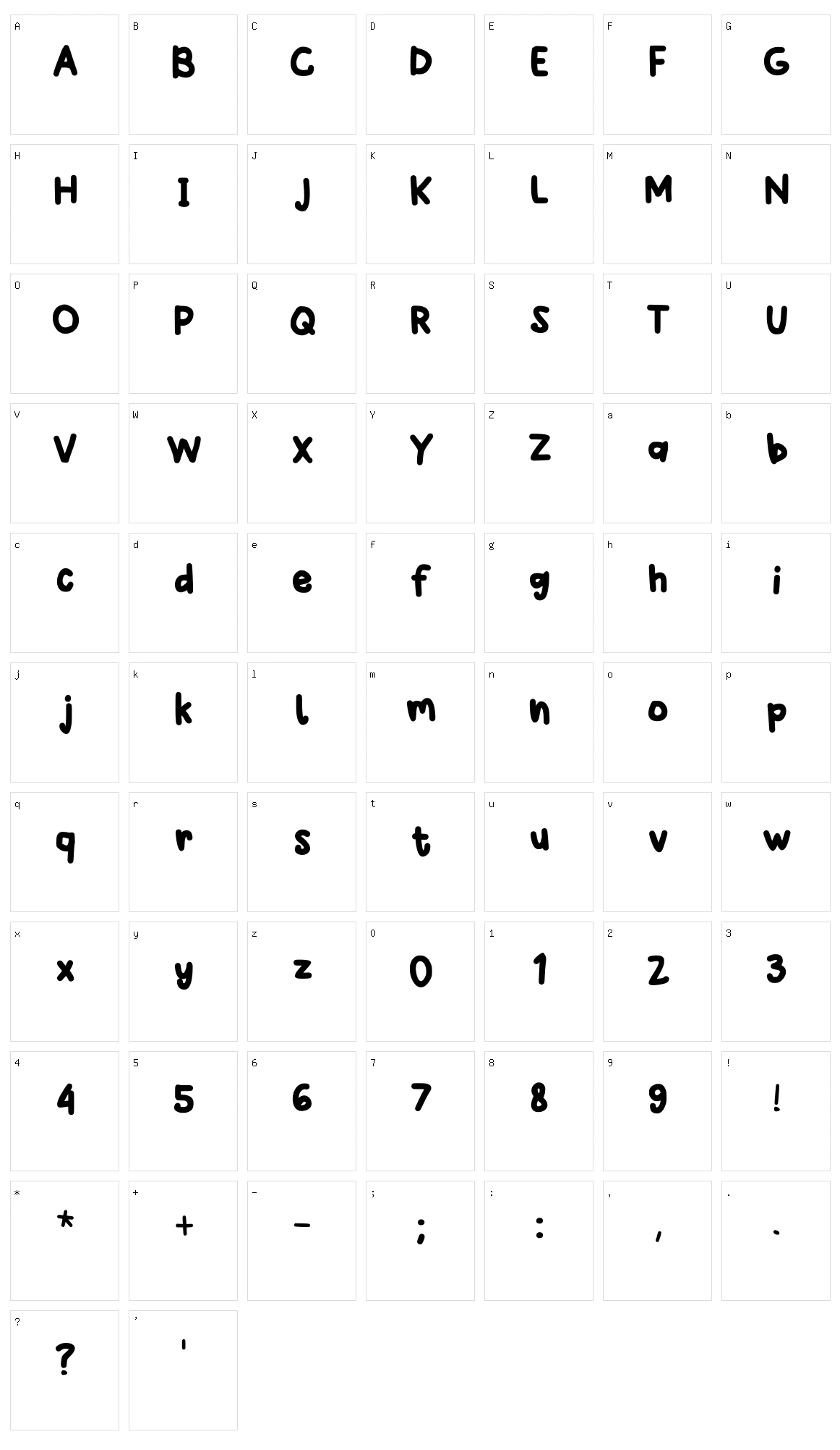 Winkle Character Set