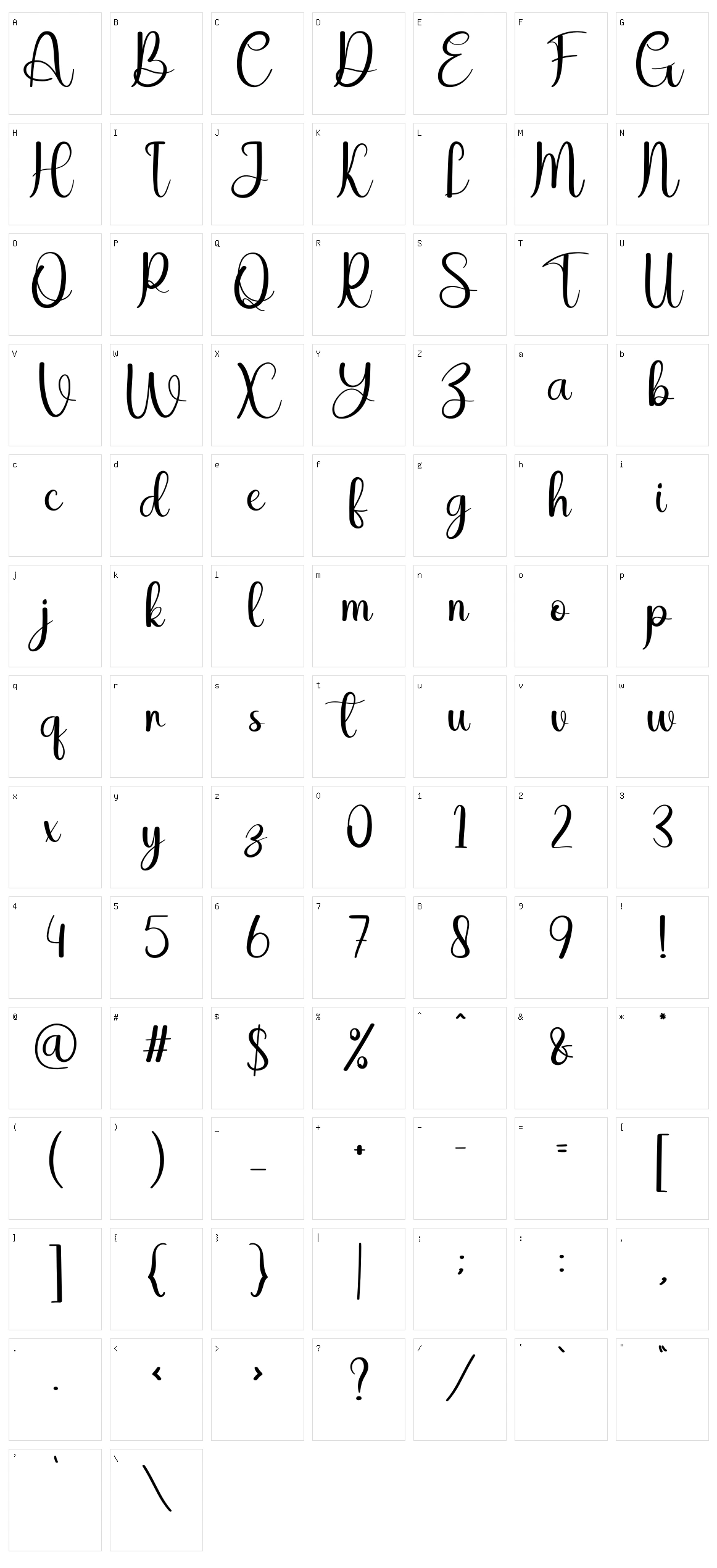 Winter Short Character Set