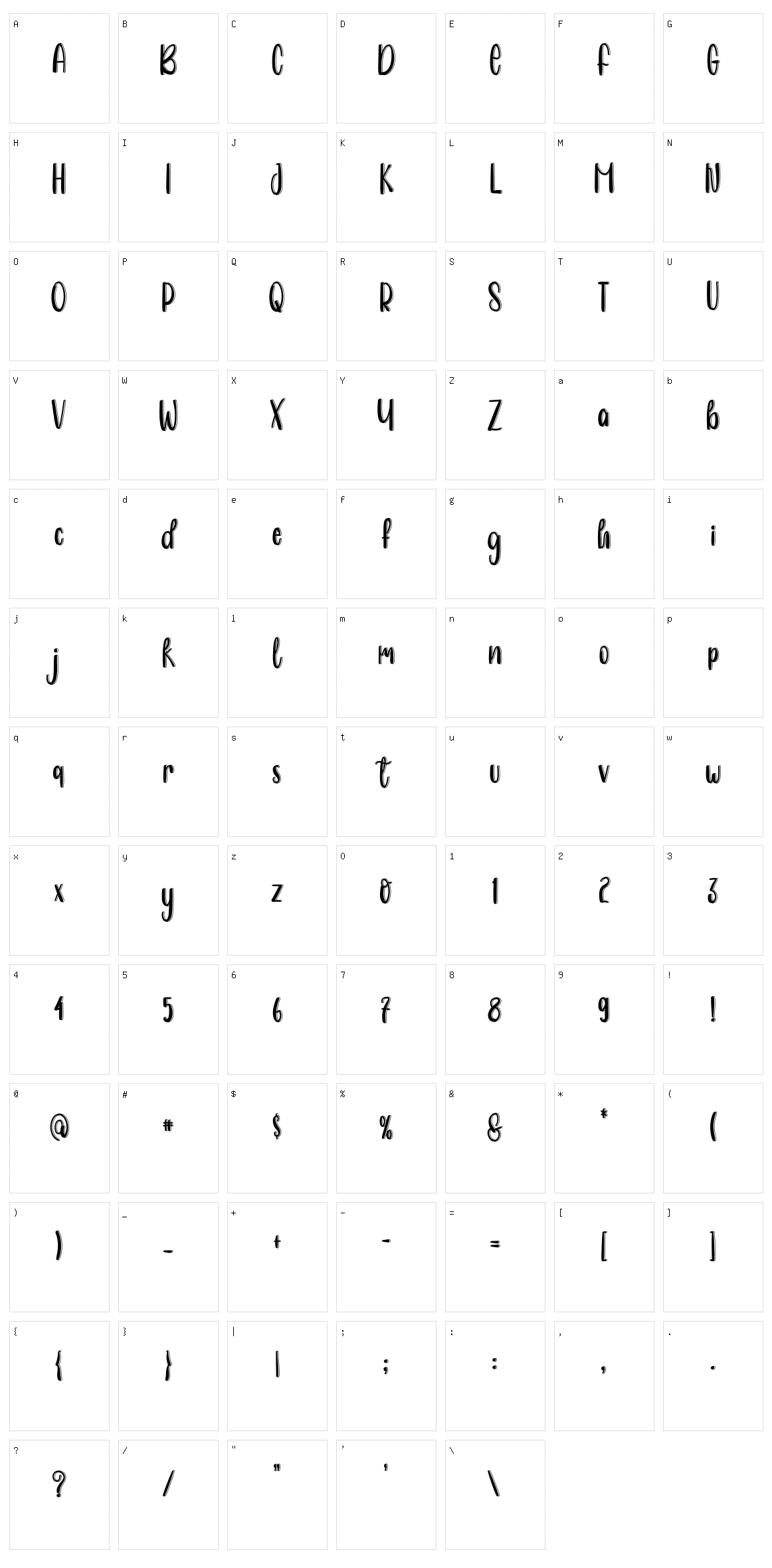 Winter Sunday Character Set