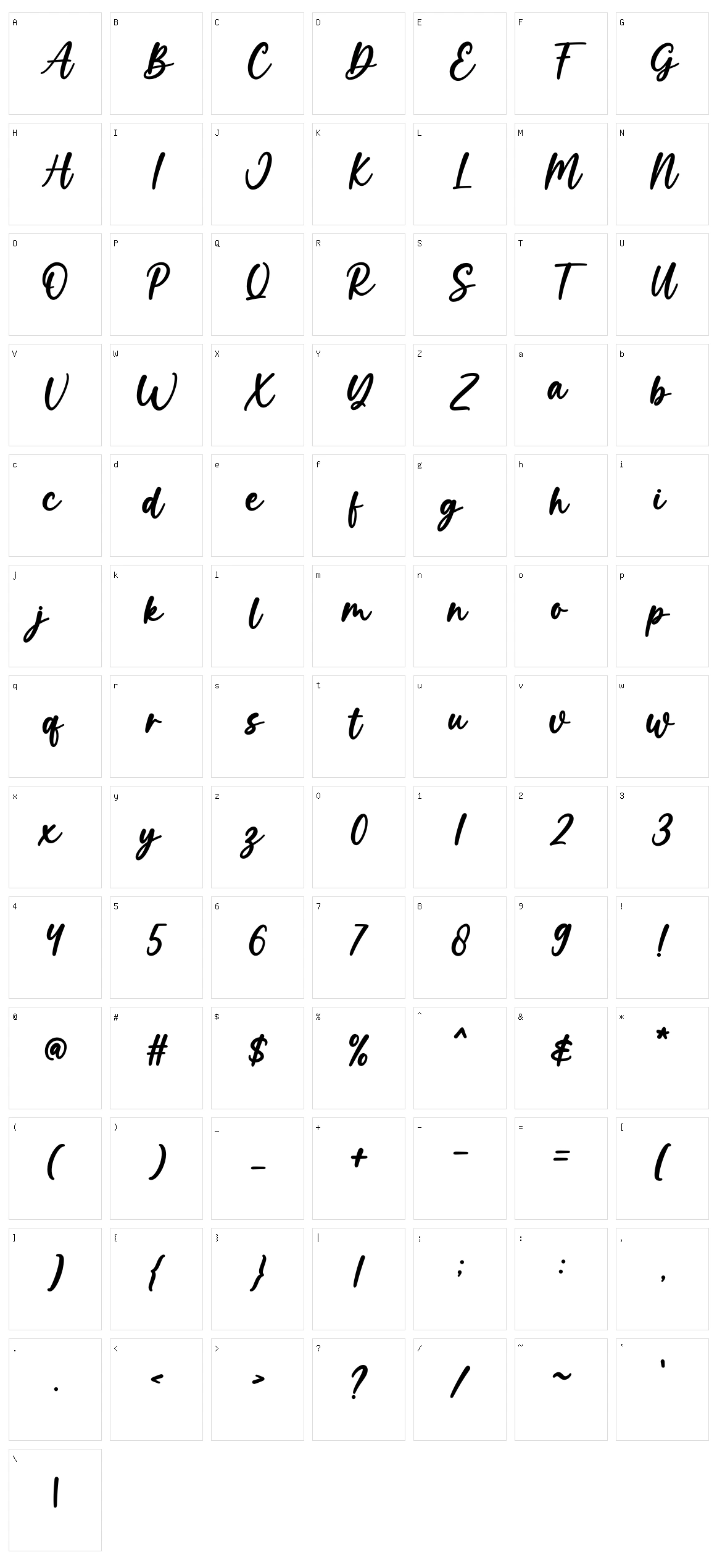 Winterland Character Set