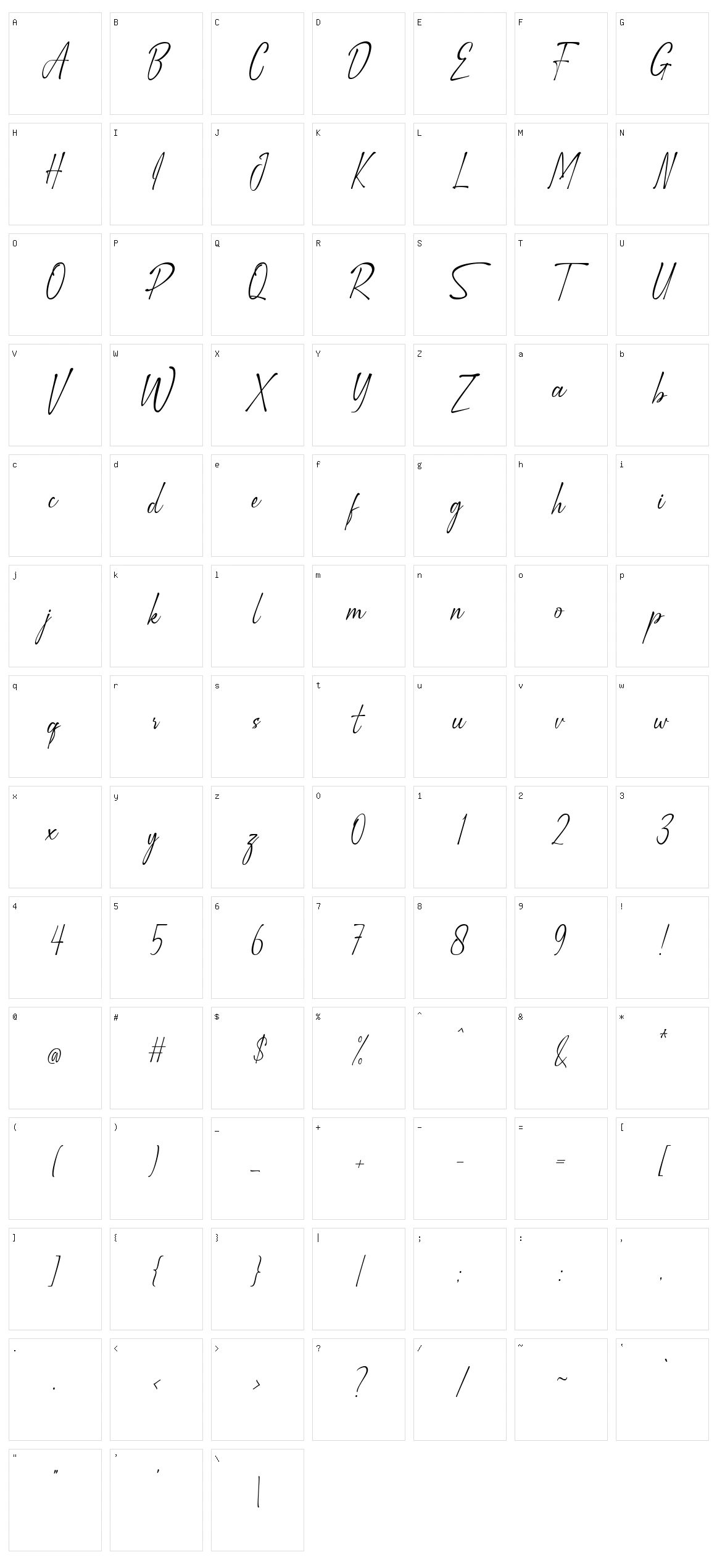 Witha Sign Character Set