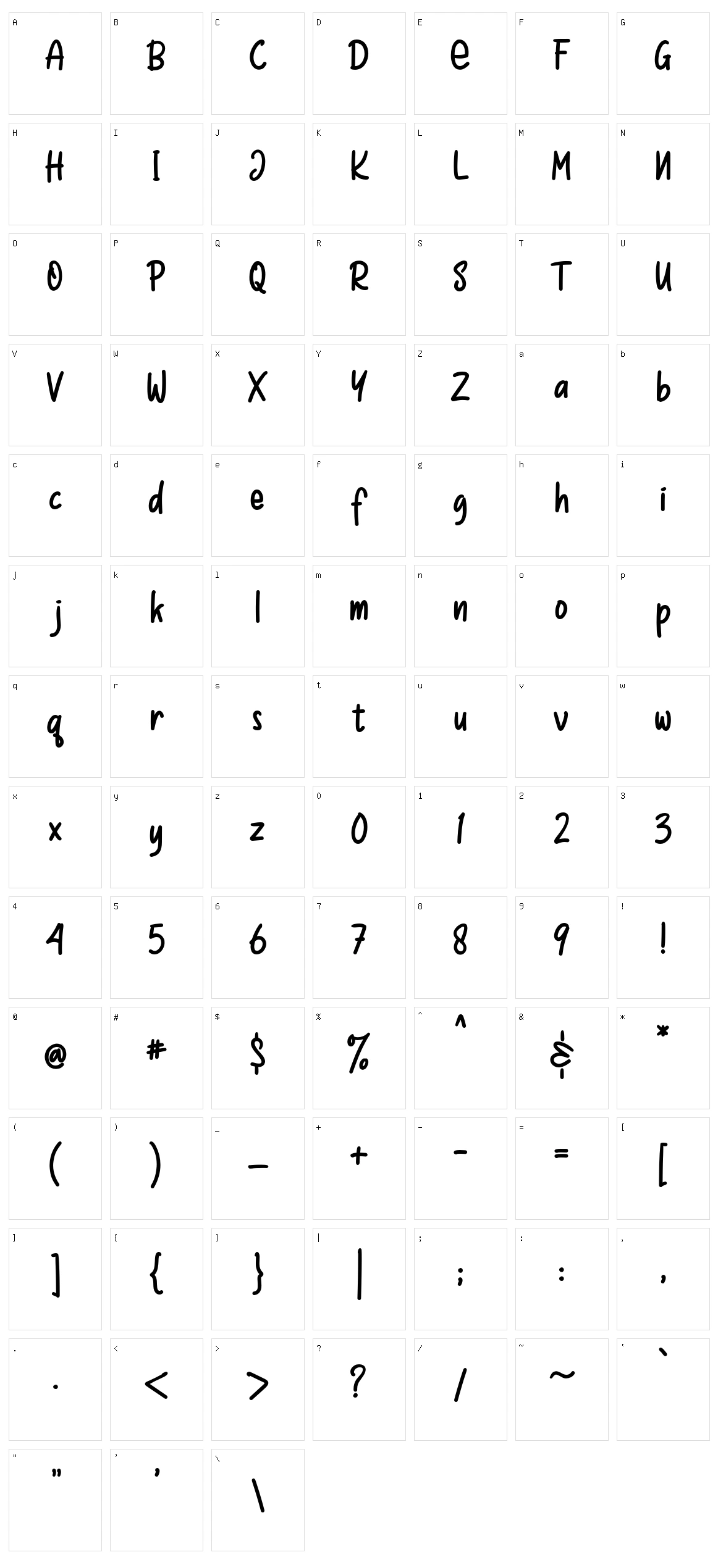 Wonderia Character Set