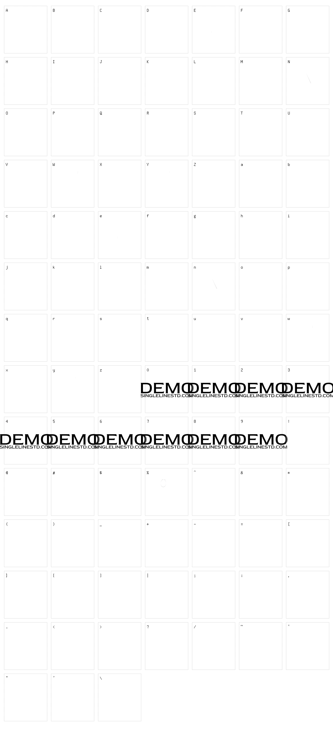 Worry Lines Single Line Character Set