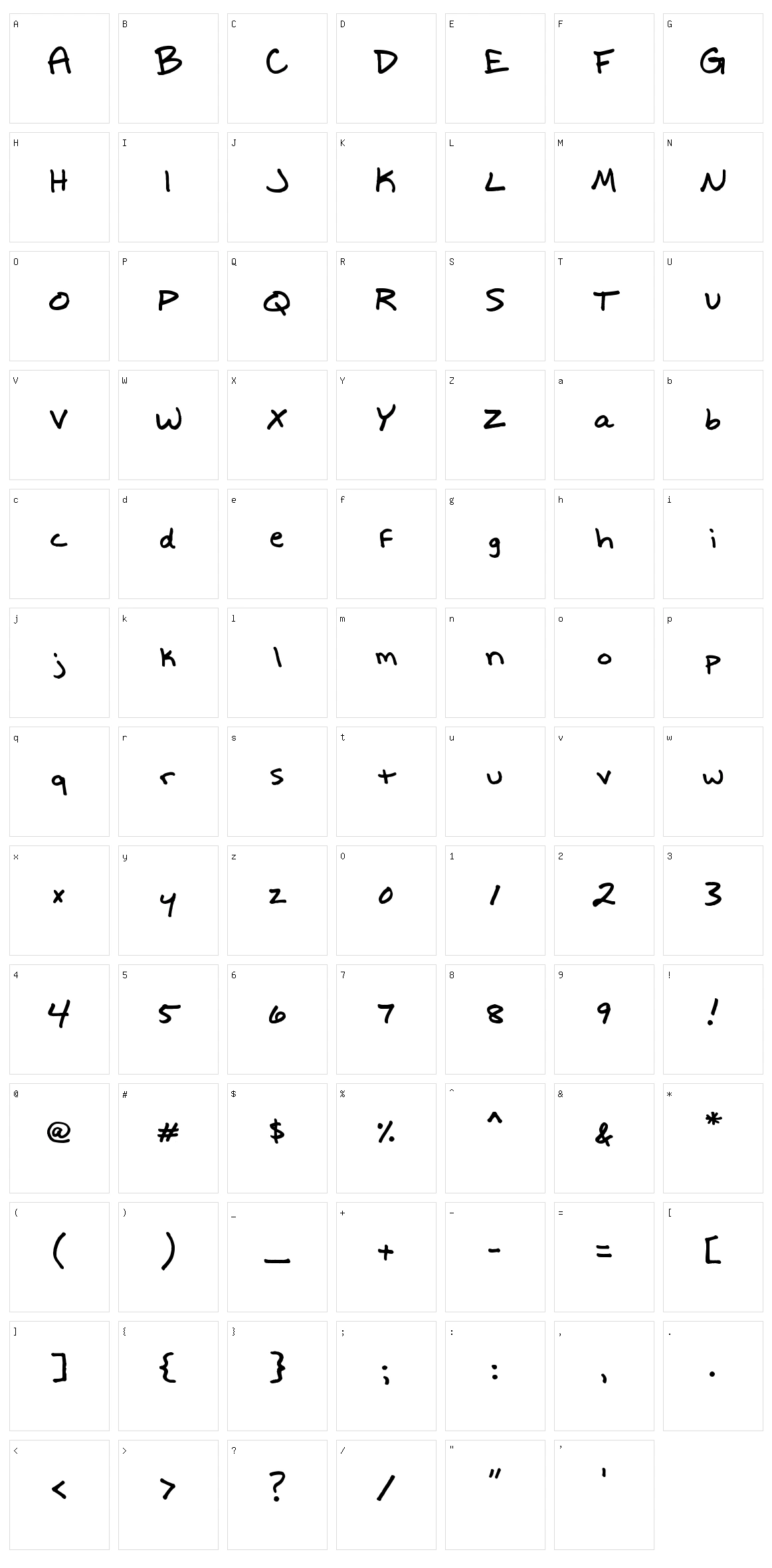 Write It Right Character Set