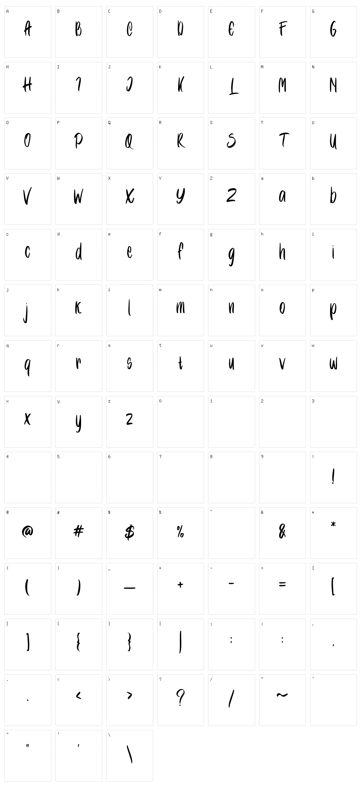 Xambora Character Set