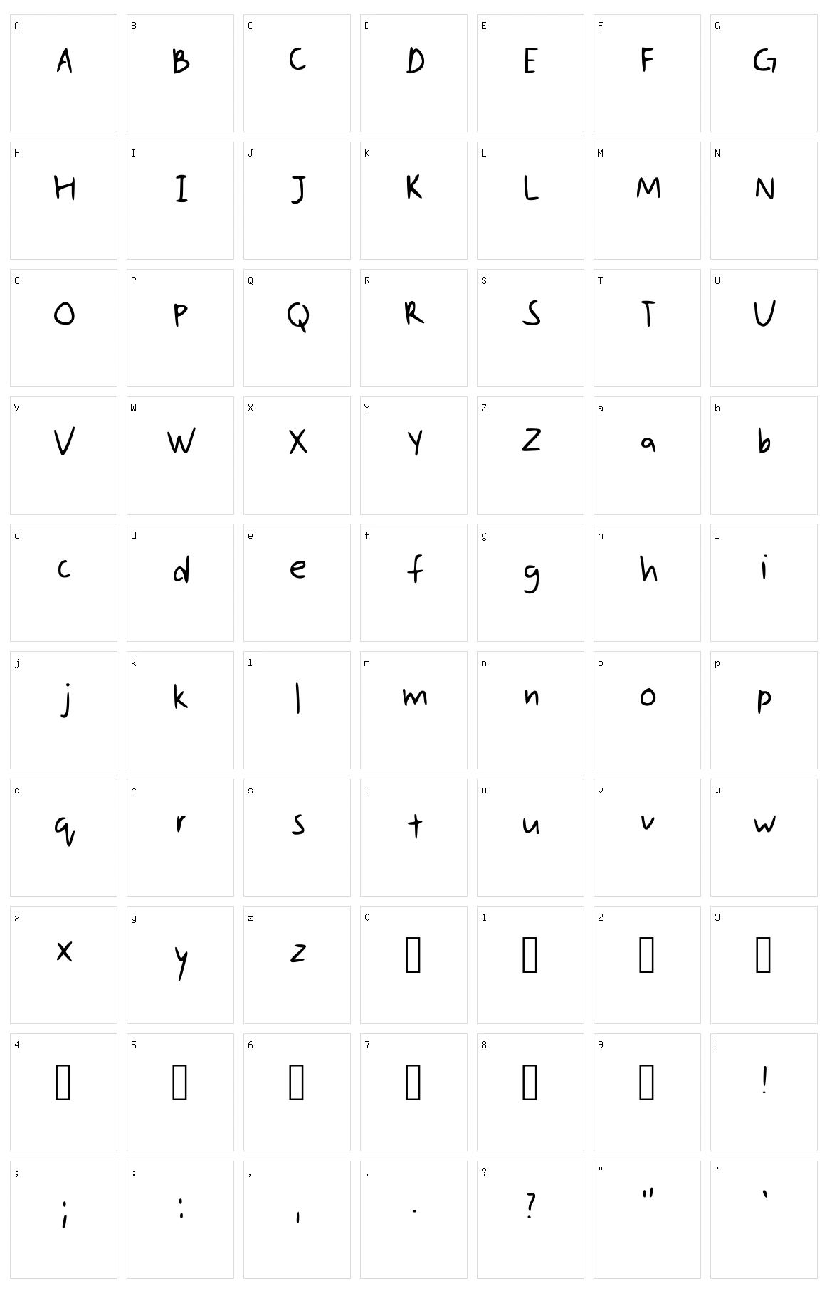 Xieywrit Character Set