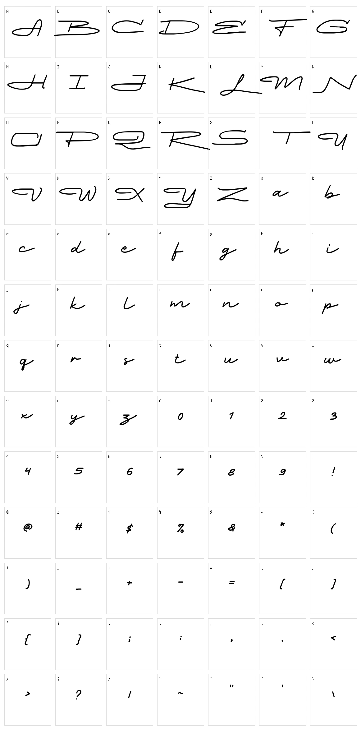 Yamet Kudasi Character Set