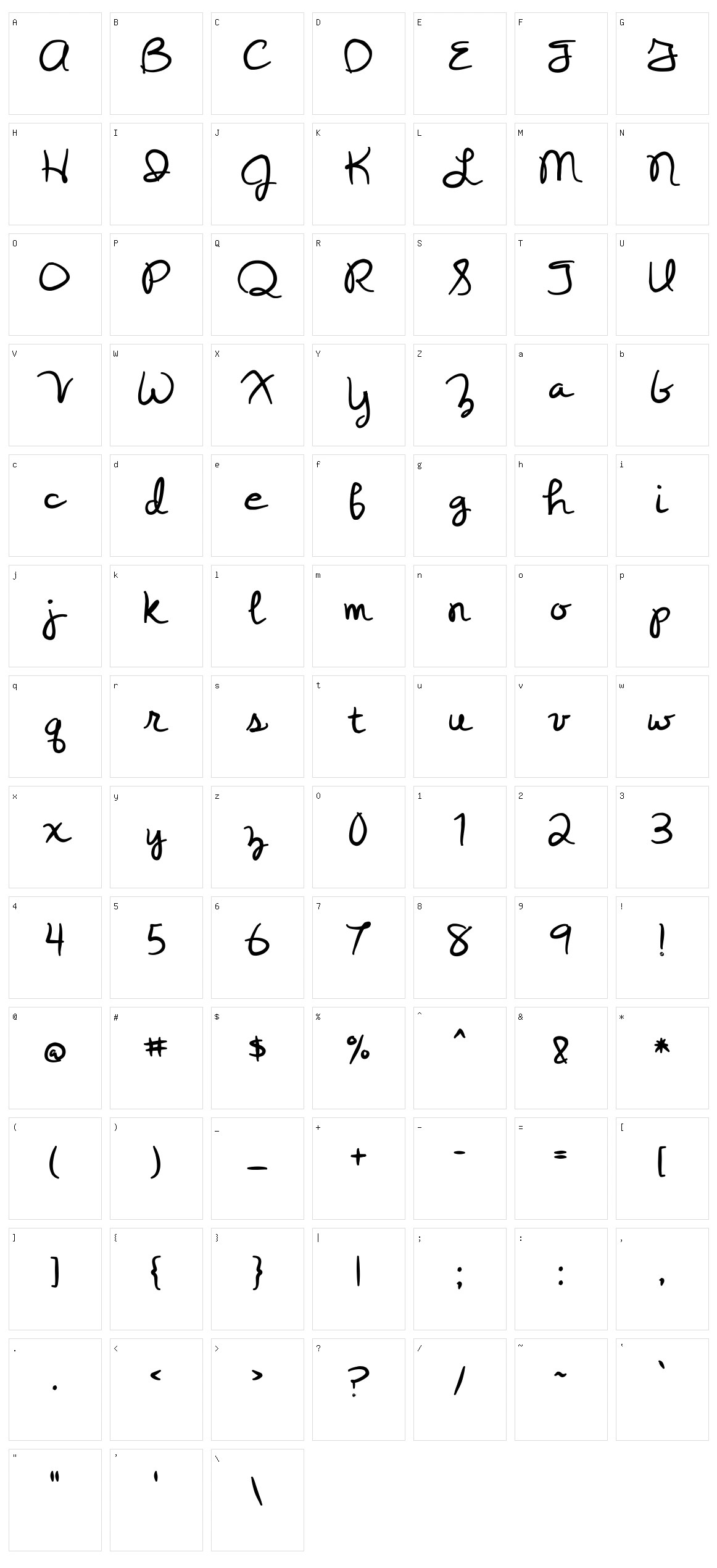 Yesterday Again Character Set