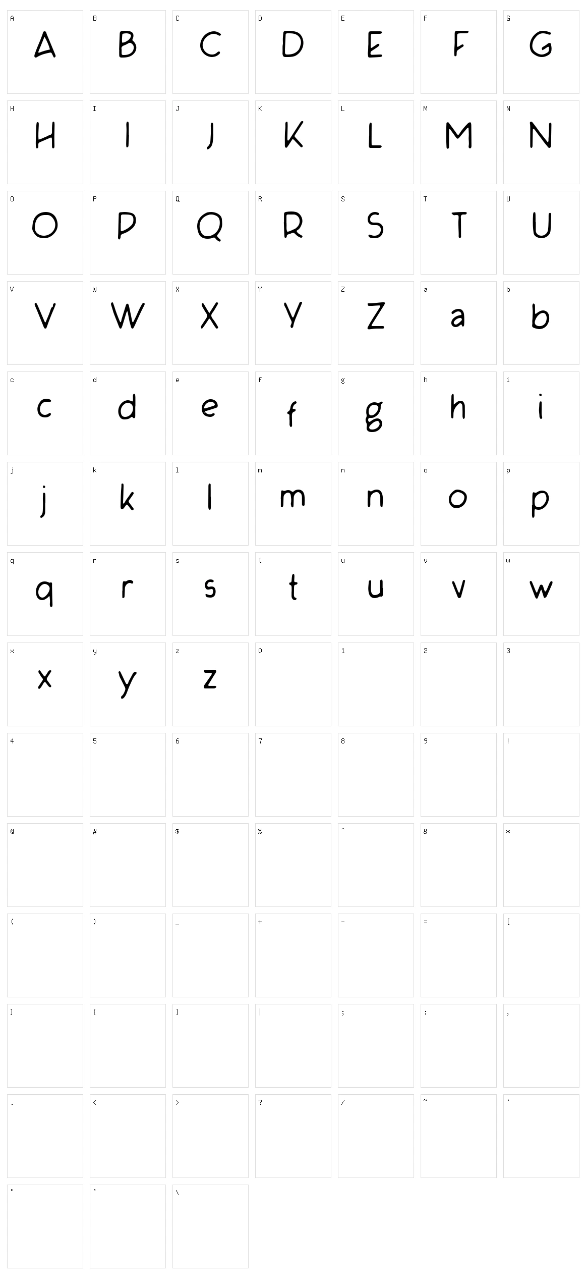 Yillhand Character Set