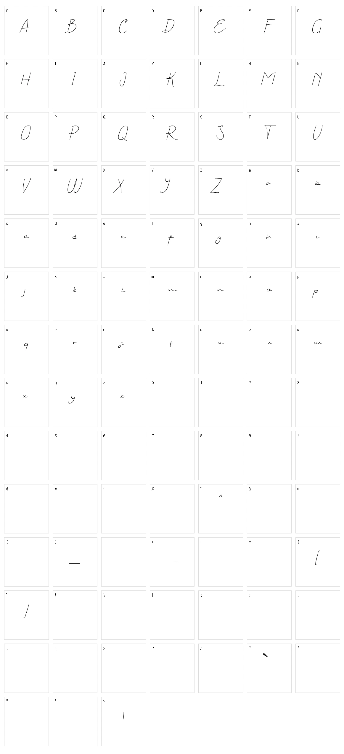 Yola Etalia Character Set