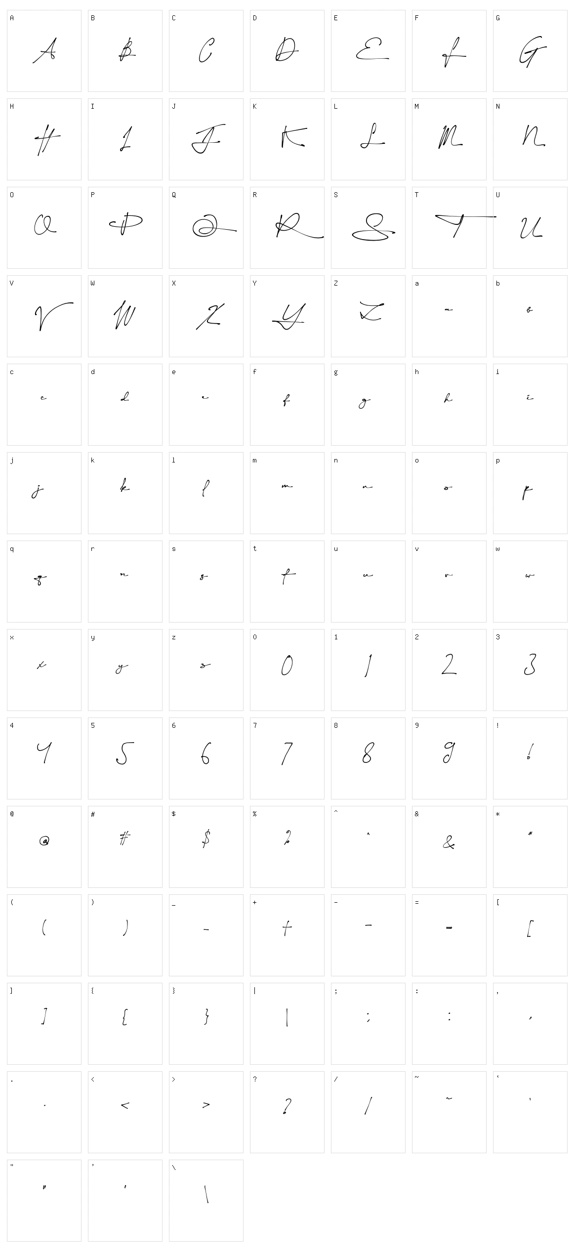 Yonitta Signature Character Set