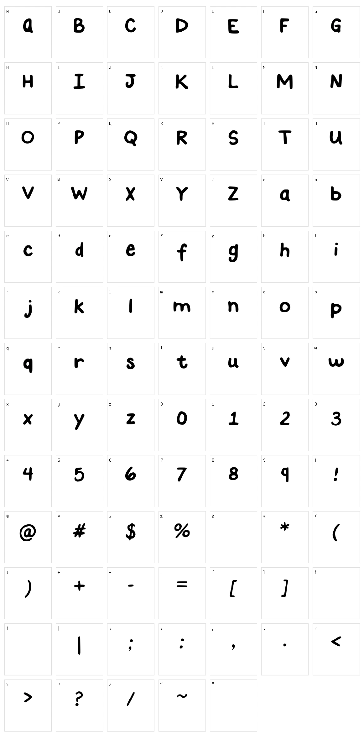 You Are Just My Type Character Set