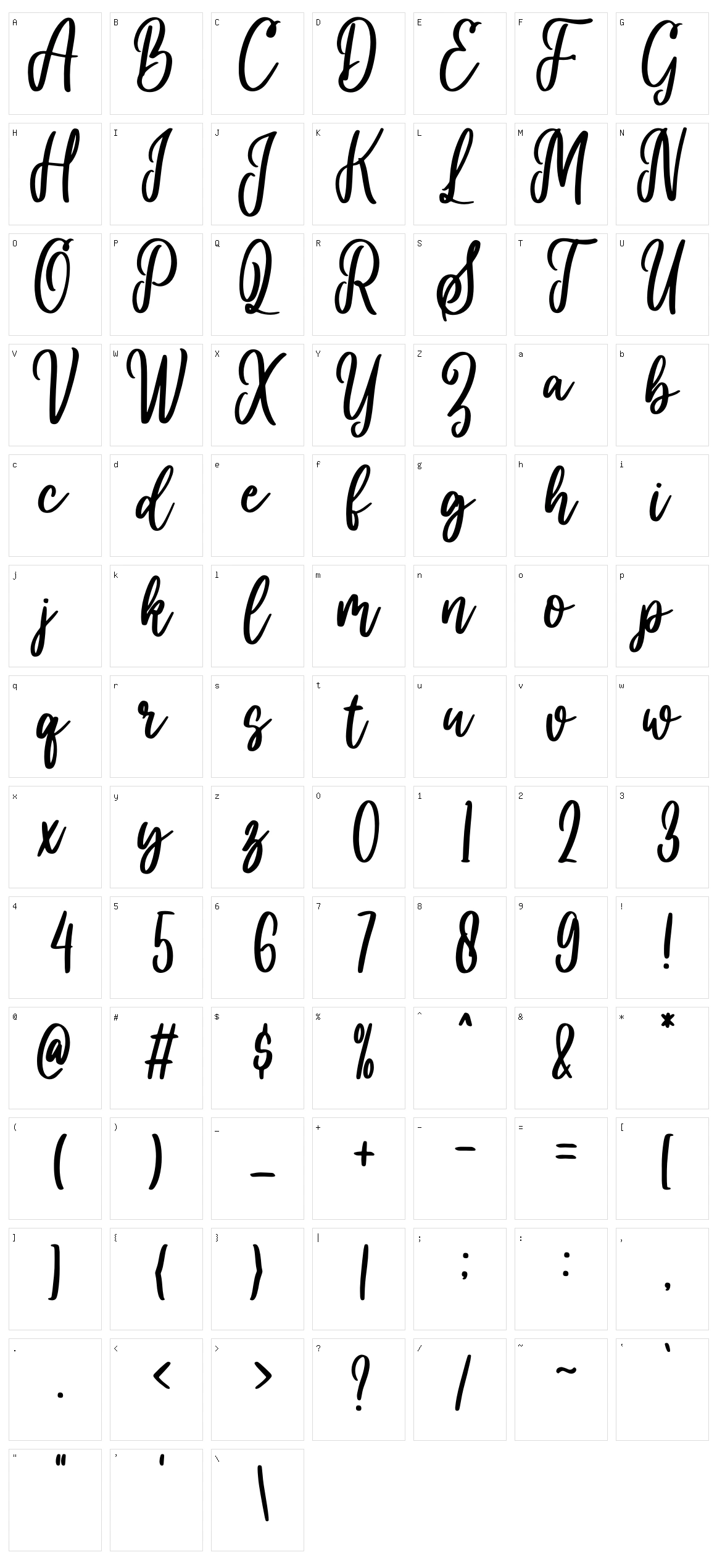 You Are My Everythink Script Character Set