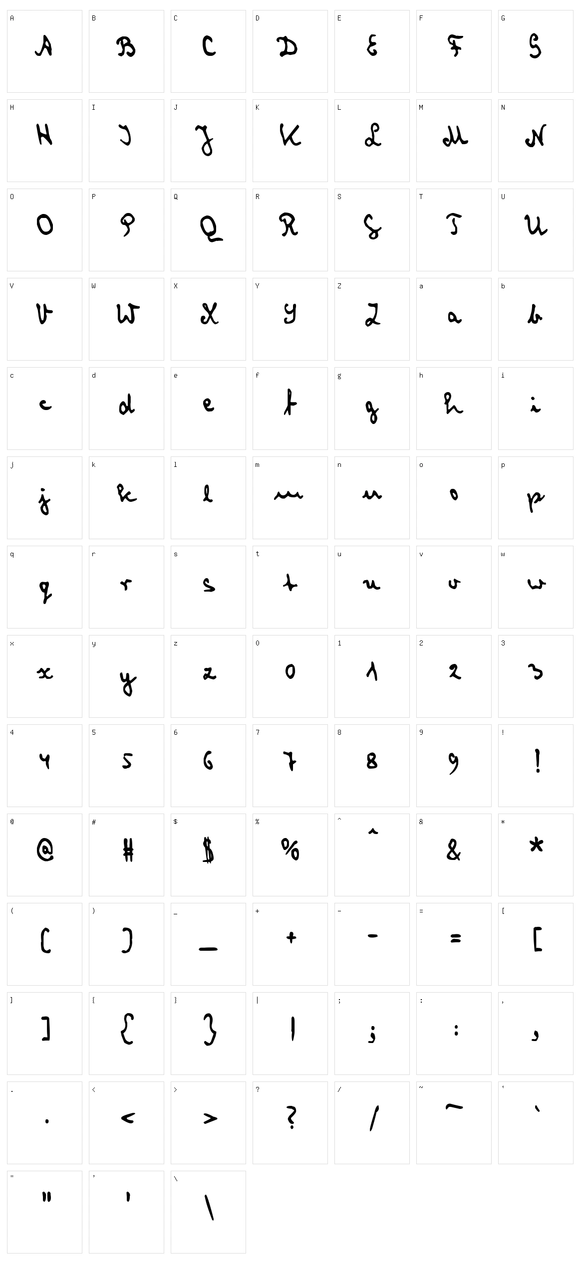 zai Cryptologist's Handwriting 1905 Character Set