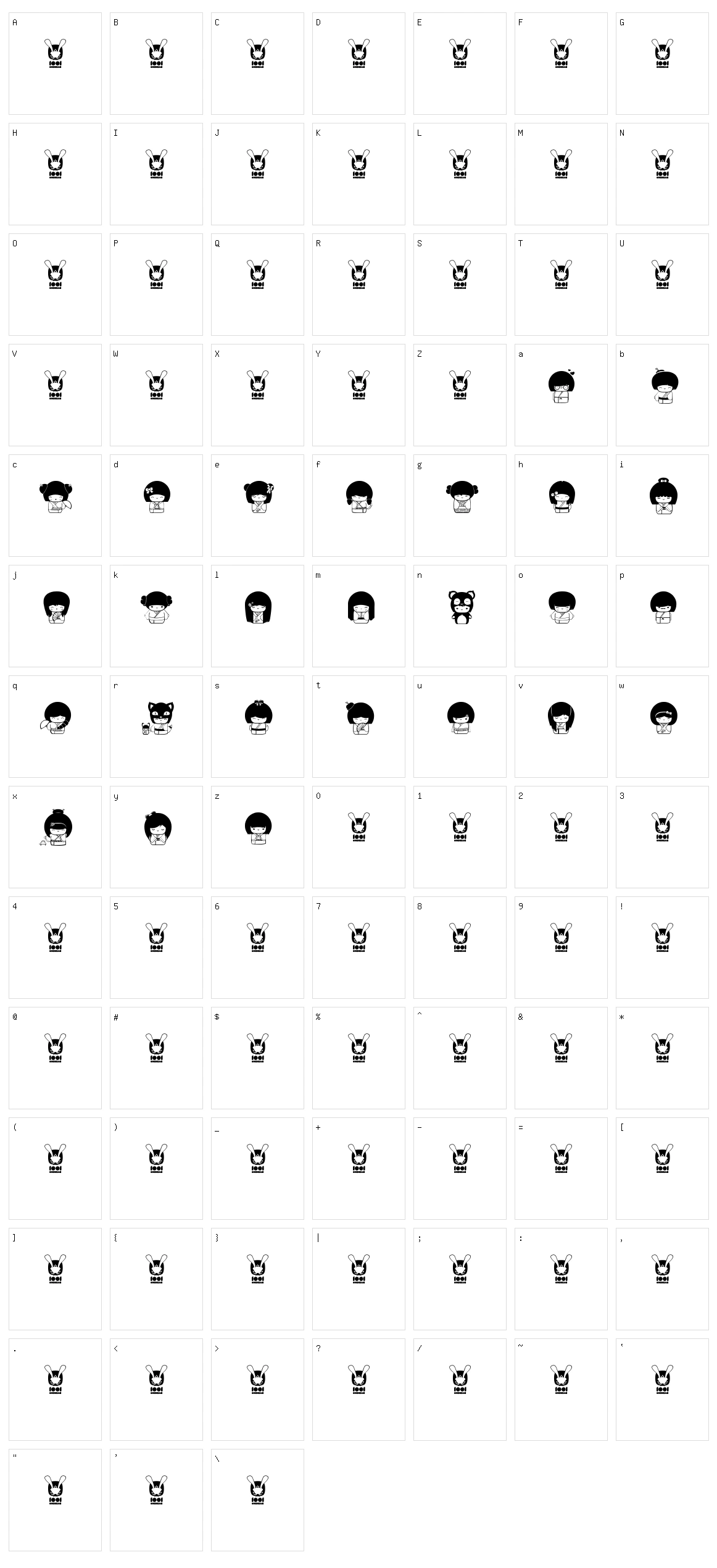 Kokeshi Kawaii Character Set