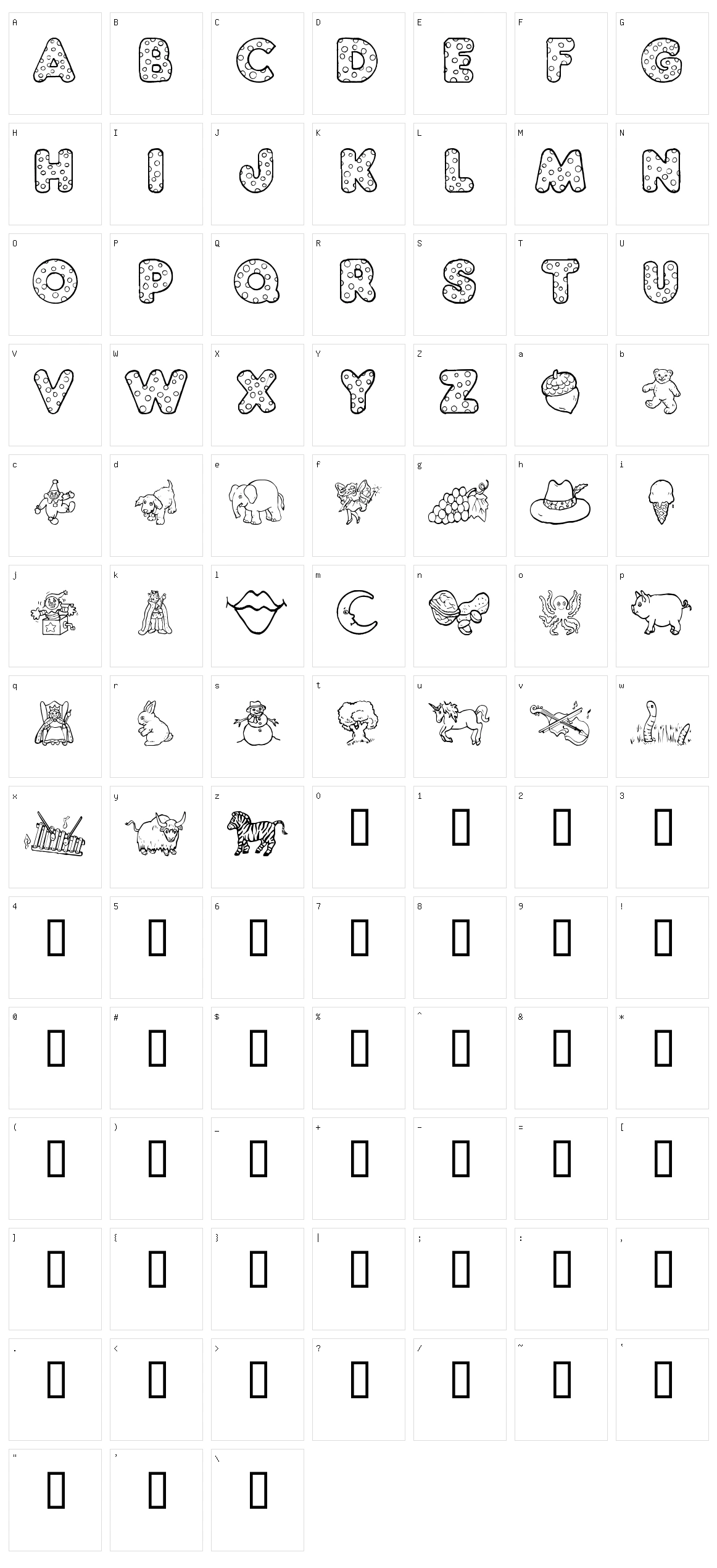 KG ABCs Dingbats Character Set