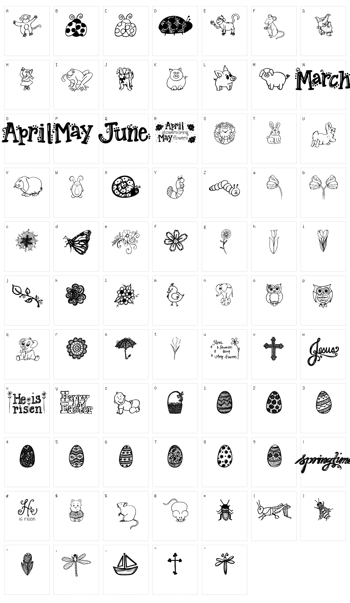 Janda Spring Doodles Character Set