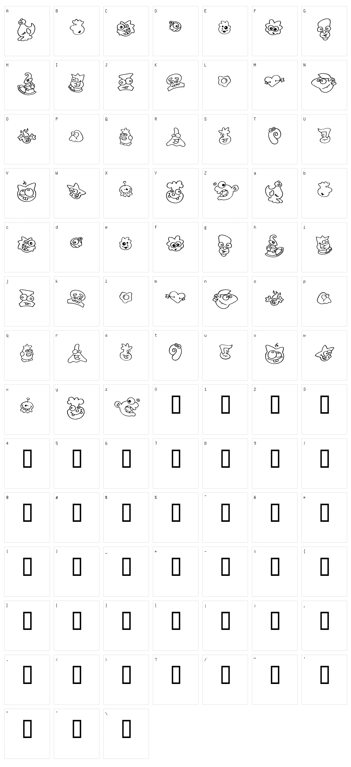 ZingDing Character Set