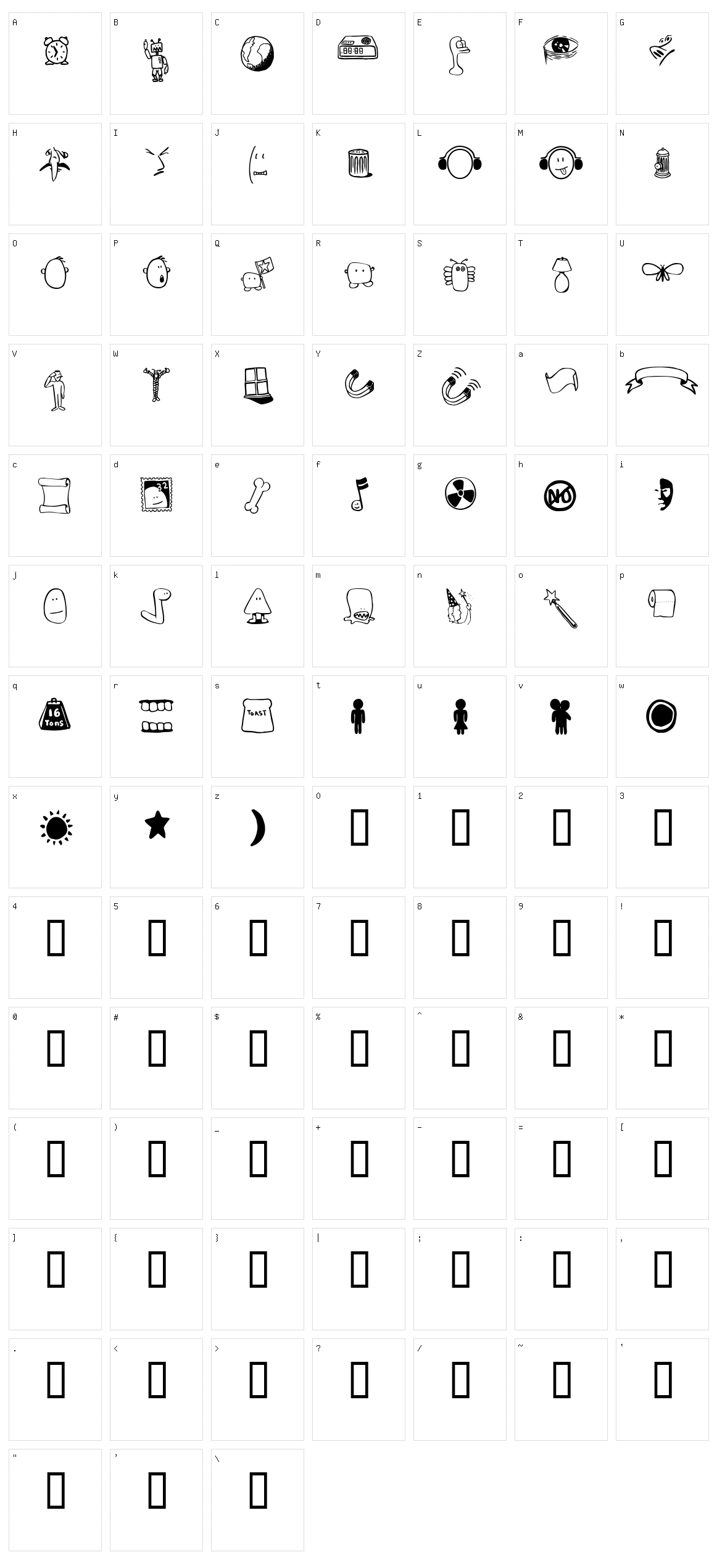 Tombats 3 Character Set