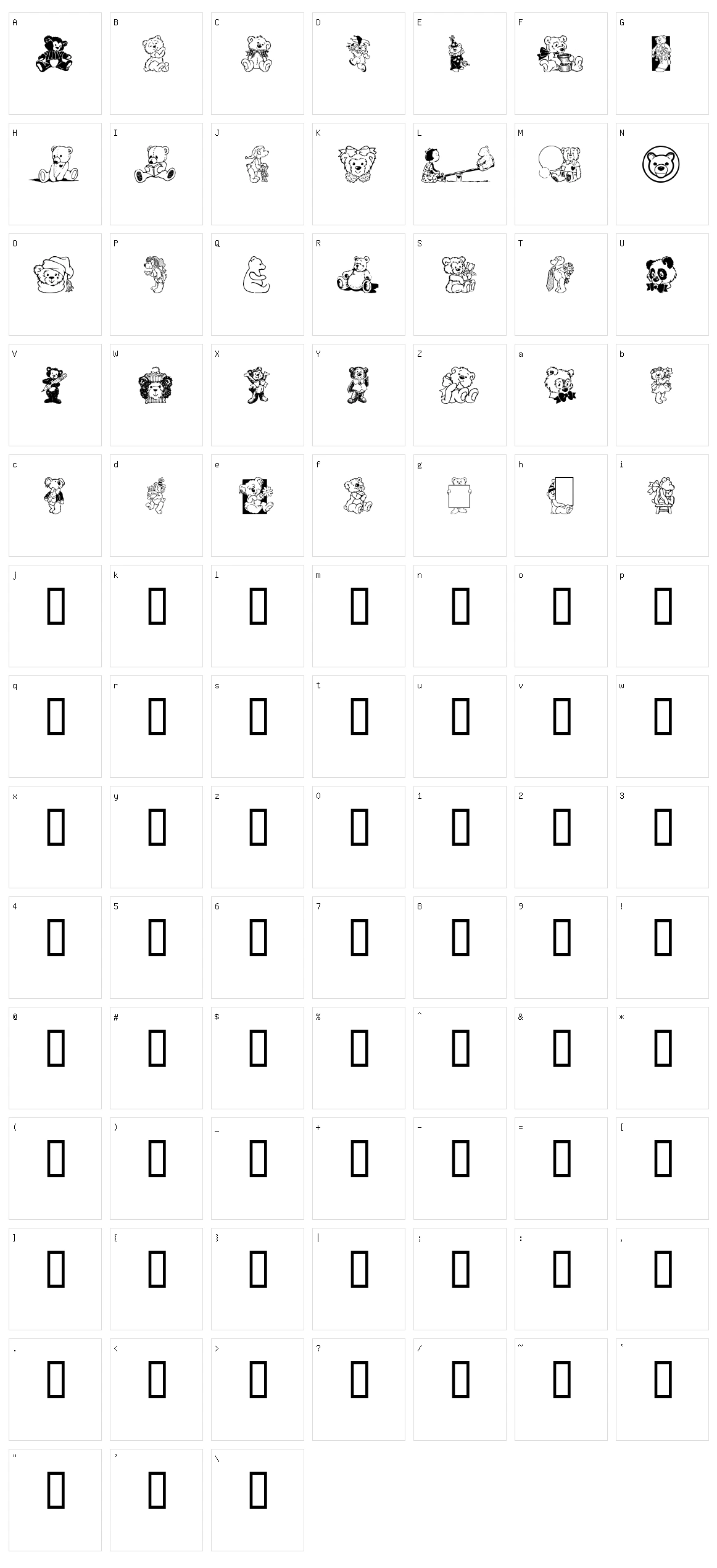 Teddyber Character Set